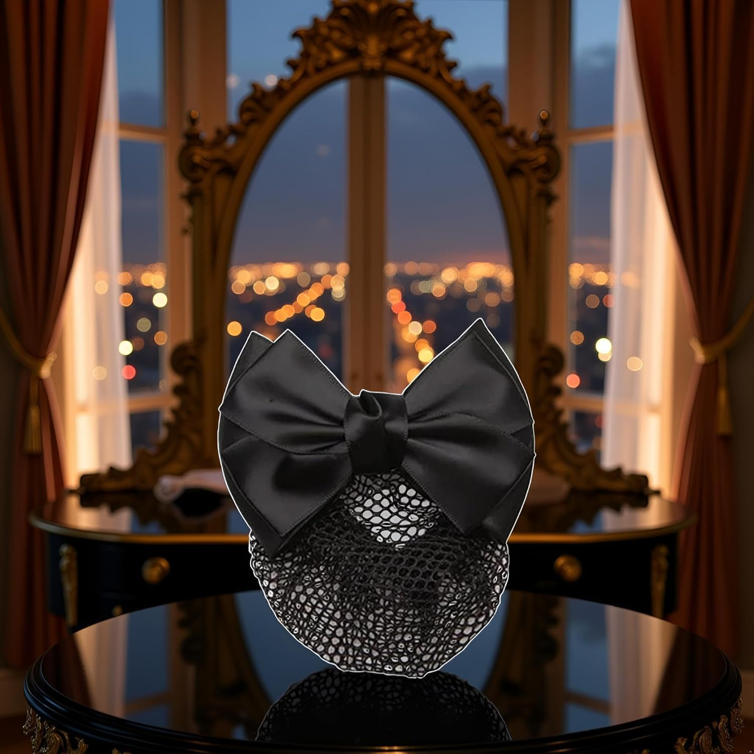 Bowknot Hair Bun Clips, Bowknot Hair Net Clips, Snoods Bun Cover Hair Clip Occupational Fixator for Dancing, Work, Class and Daily Use image number 2