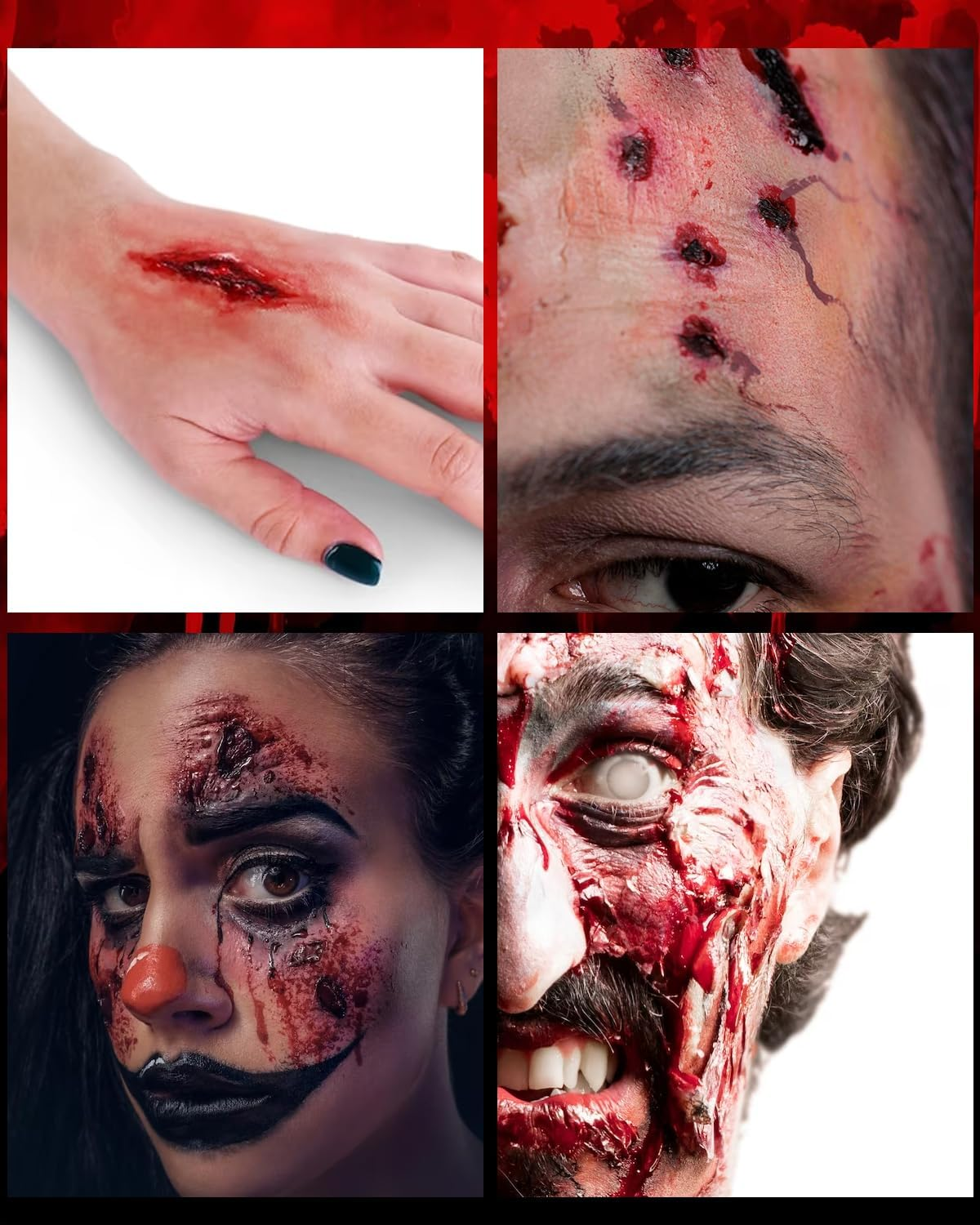 Roizefar SFX Makeup Kit, 8-Color Professional Special Effects Face & Body Paint Palette with Scar Wax, Fake Blood Cream & Brushes, Perfect for Halloween, Cosplay & More image number 2