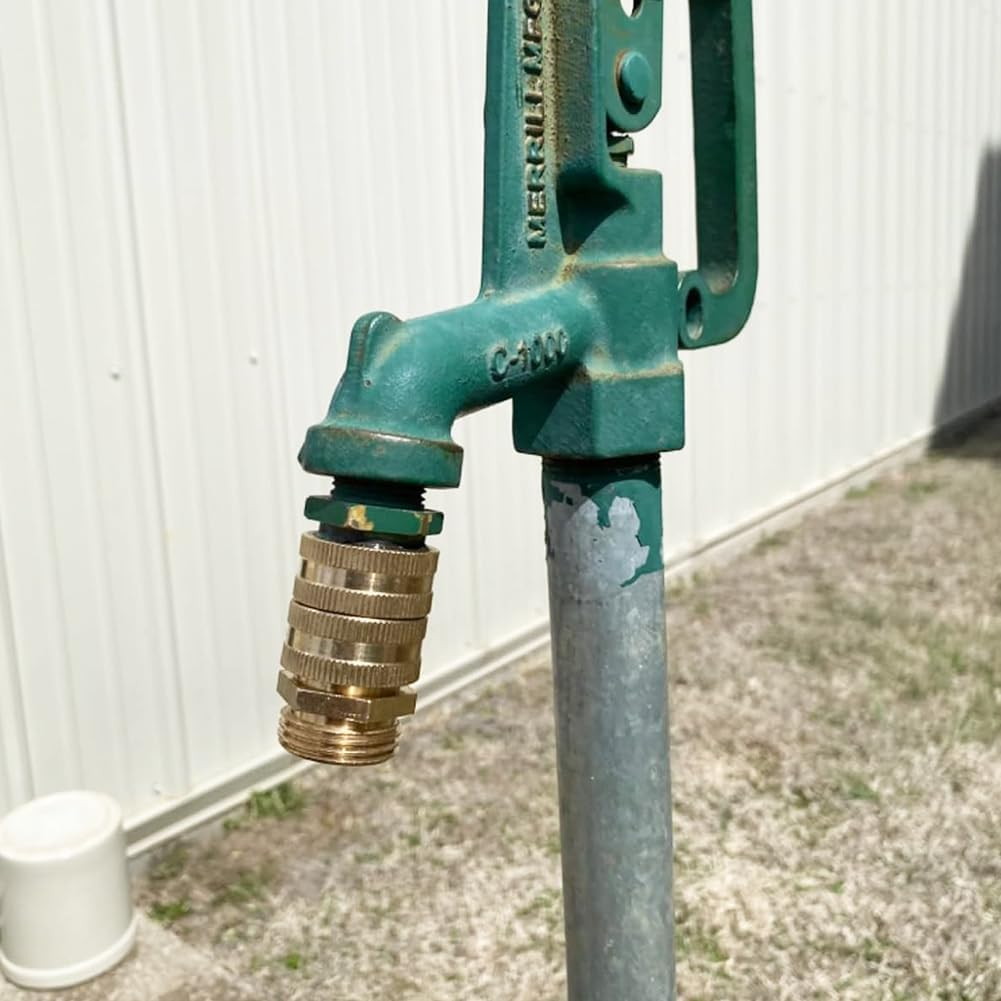 Hooshing 3/4" Female to Female Garden Hose Connector Solid Brass Double Female Swivel Hose Connector Adapter, 2 Pack image number 5