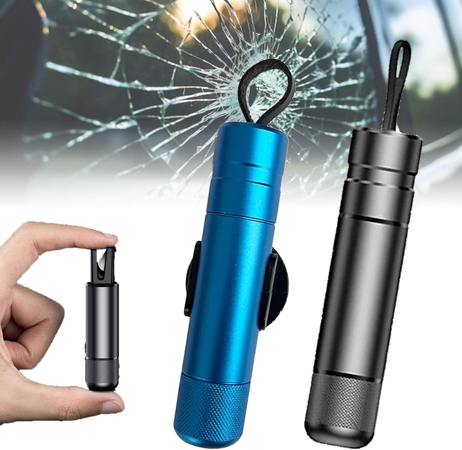 Car Safety Hammer Seatbelt Cutter, Car Window Breaker and Seatbelt Cutter Tool, Auto Rescue Escape Emergency Safehammer Punch, Safety Hammer Window Glass Breaker (Red+Black)