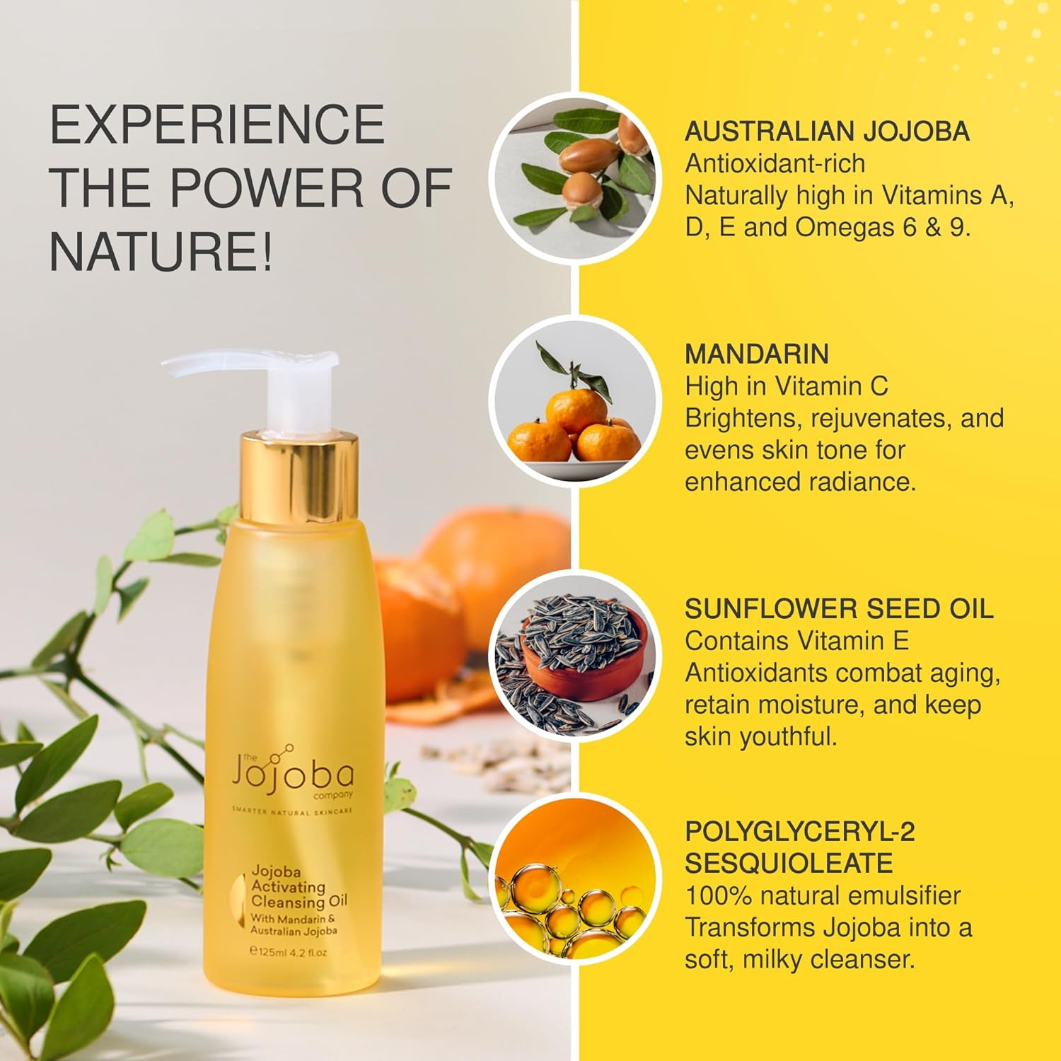 Jojoba Activating Cleansing Oil Gentle Makeup Remover and Deep Pore Cleanser 125Ml image number 2