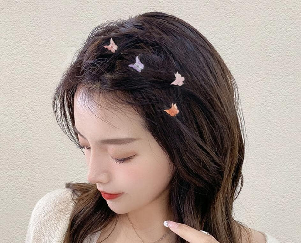 50 Pieces Butterfly Hair Clips, Mini Hair Clips, Small Hair Claw Clips, Pastel Hair Clips, Cute Mini Hair Accessories Clips for Women and Girls (Set7#) image number 1