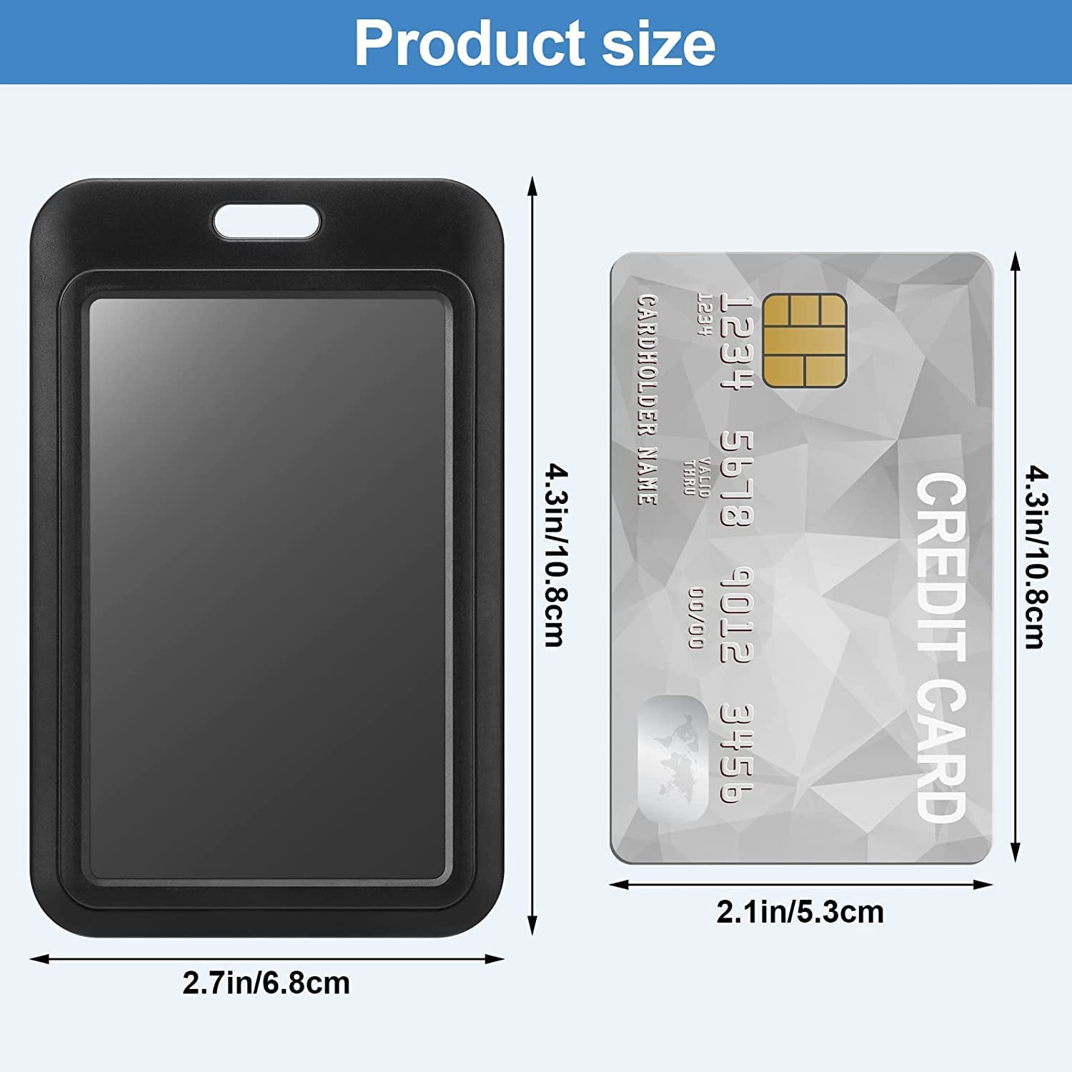 Plastic Vertical ID Badge Holder - Double Sided Hard Rigid Card Case with Slide Open Design - 10Pcs Name Tag Bus Card Holders image number 4