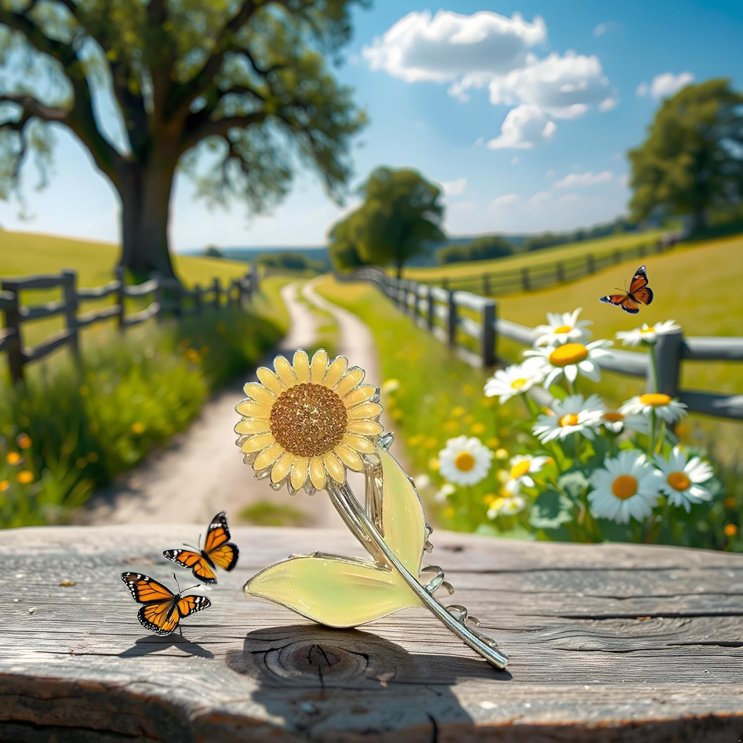 Sunflower Hair Clips Large Non-Slip Hair Clips Strong Hold Hair Accessories for Women Girls Hair Clips