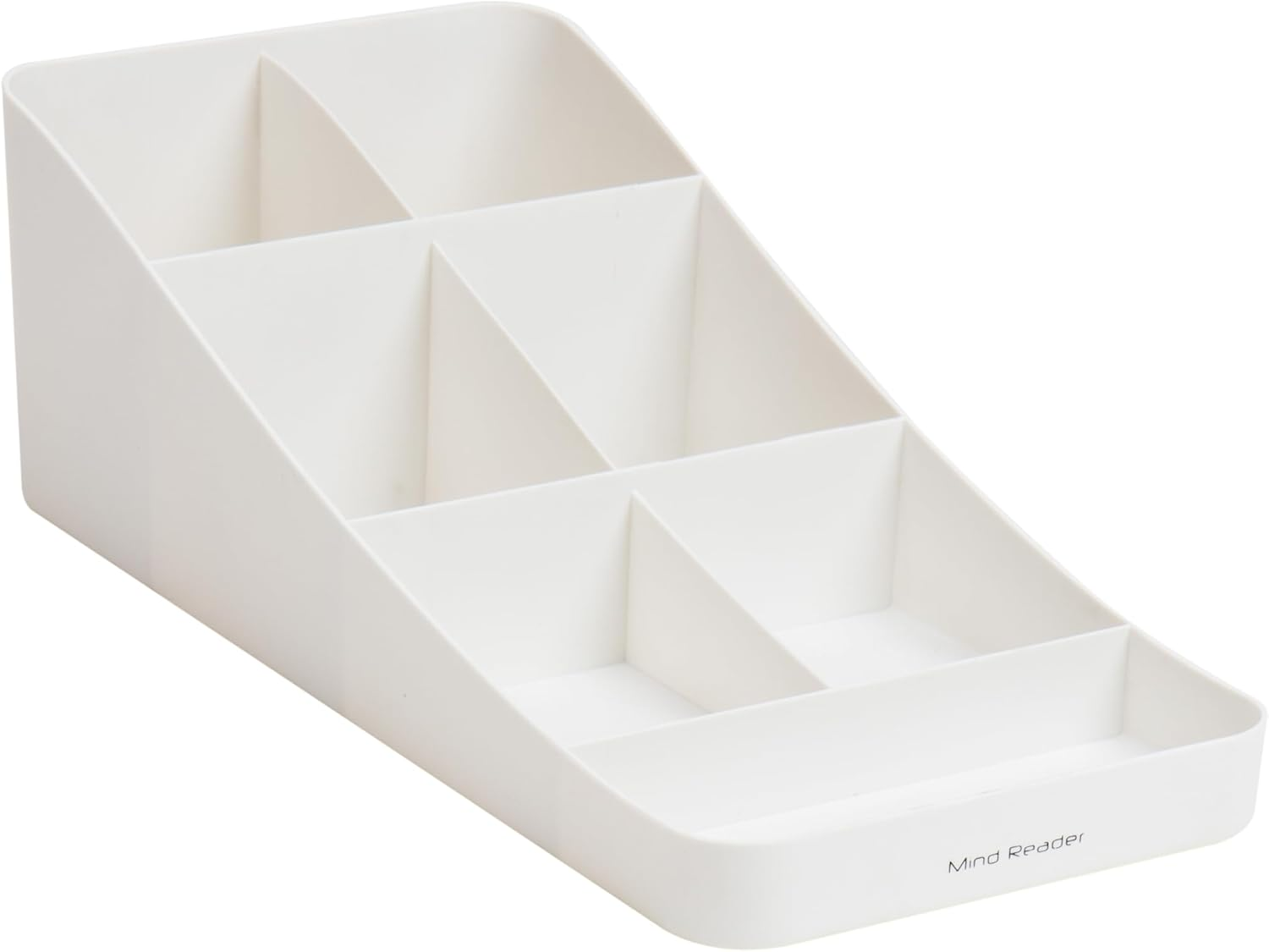 Mind Reader 7 Compartment Coffee Condiment, Cups, Lids, Sugars, Stirrers,Storage Organizer, White image number 1