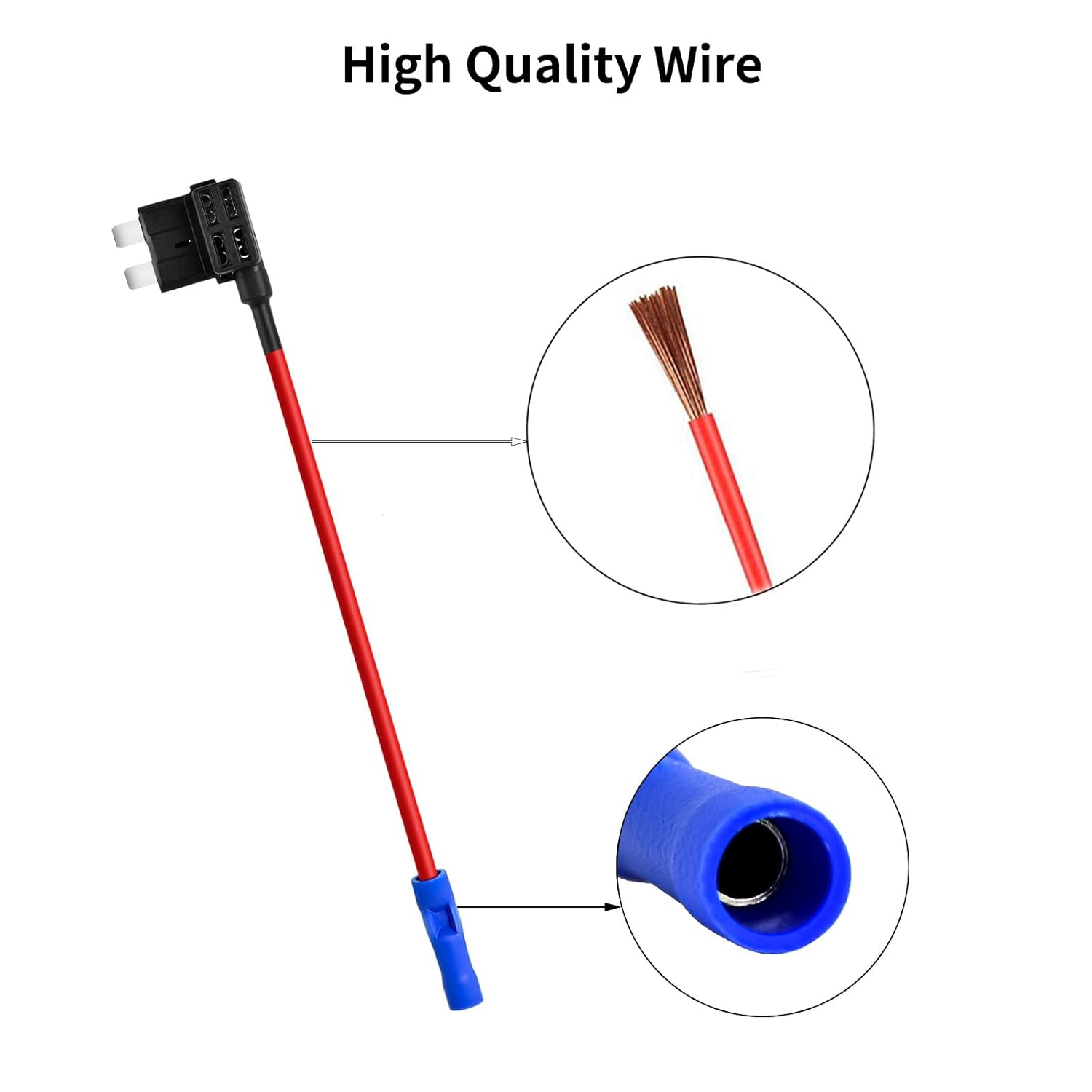 Muhize Standard Blade Fuse Holder & Kit - 12V Car Add-A-Circuit TAP Adapter with 5 Amp APR ATO ATC Blade Fuse (5 Pack) image number 6