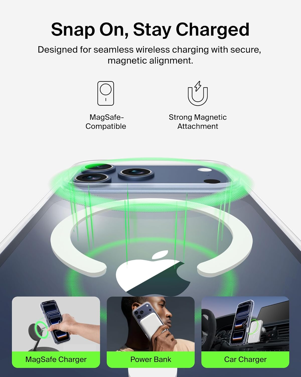 Belkin Msa032Qccl Clear Case, Compatible with Iphone 17 Pro Max, Magsafe/Qi2 25W Magnet, Thin, Ultra Shockproof, UV Resistant, Anti-Yellowing Soft TPU Clear image number 3