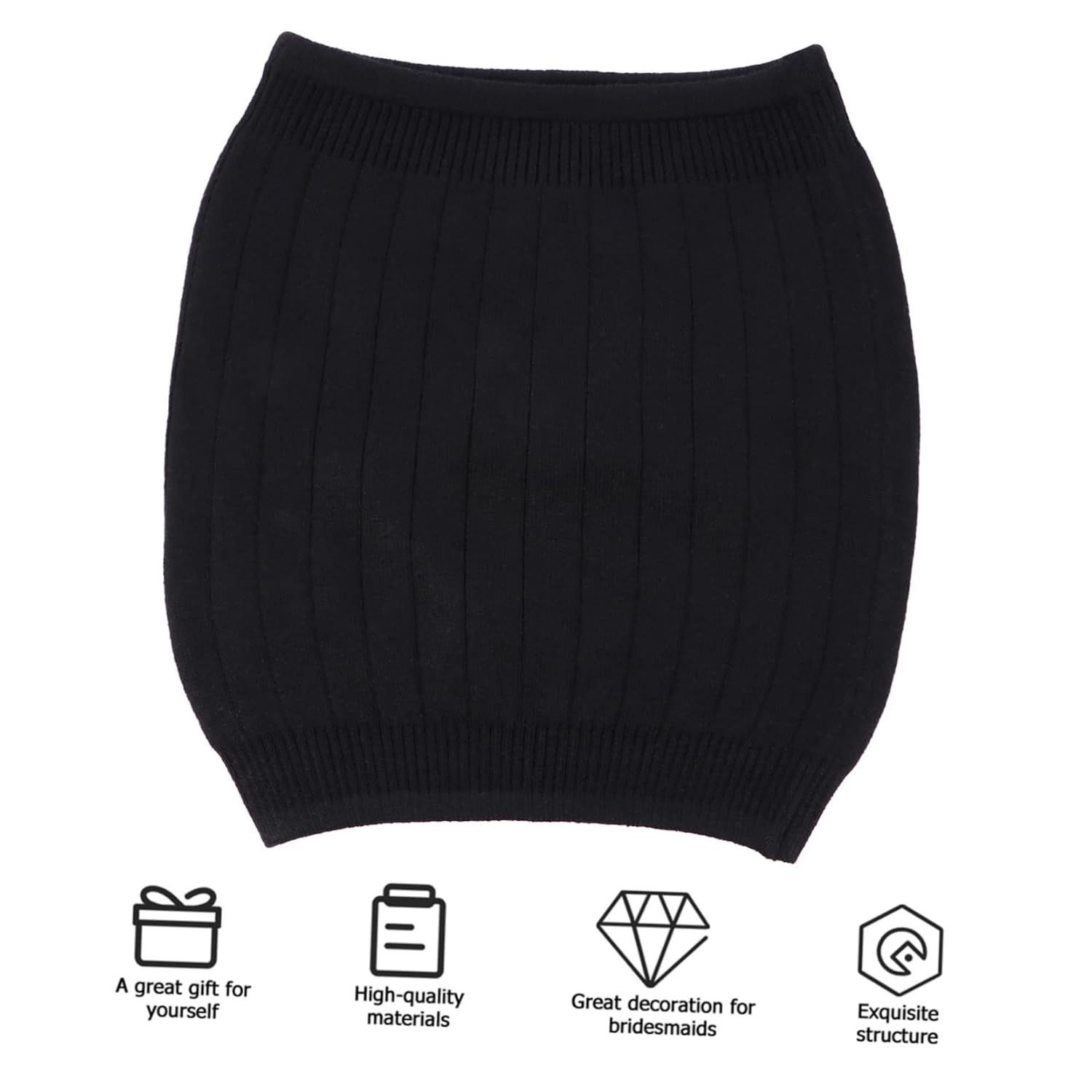 SHERCHPRY Warm Wool Kidney Belt Waist Support Stomach Warming Protector Thick Thermal Waist Wrap Black L Winter Abdominal Support for Cold Weather