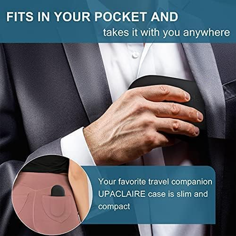 Upaclaire Clip-On Glasses Case Slim Hard Shell Ultra-Light Retro Flat Glasses Storage Box Compression Resistant Black - Black image number 4