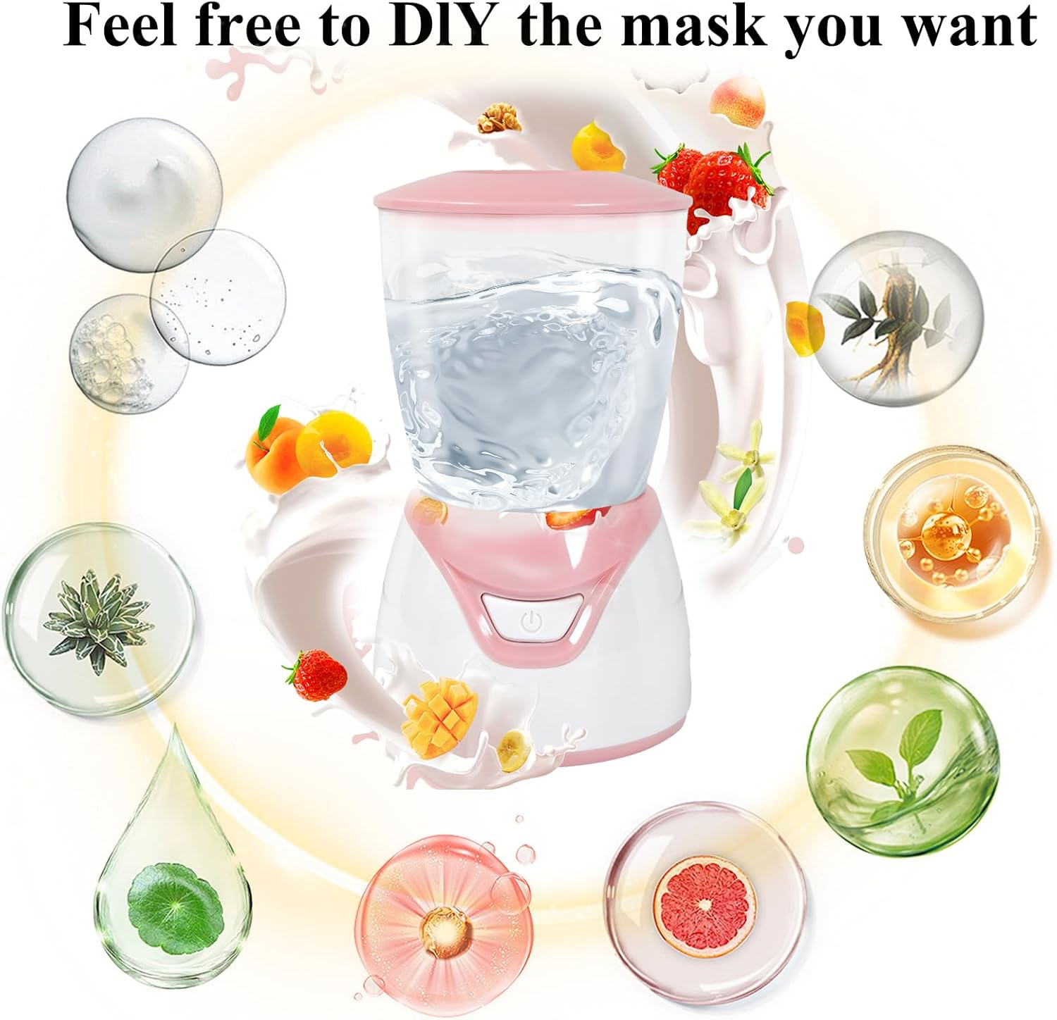 Beaufairy Face Mask Maker, Mini Facial Mask Machine, Fruit Vegetable Home Automatic DIY Skin Food Sheet Cream Mask SPA Care, Beauty Machine for Facial/Eye, with Mask Molds, 001 image number 2