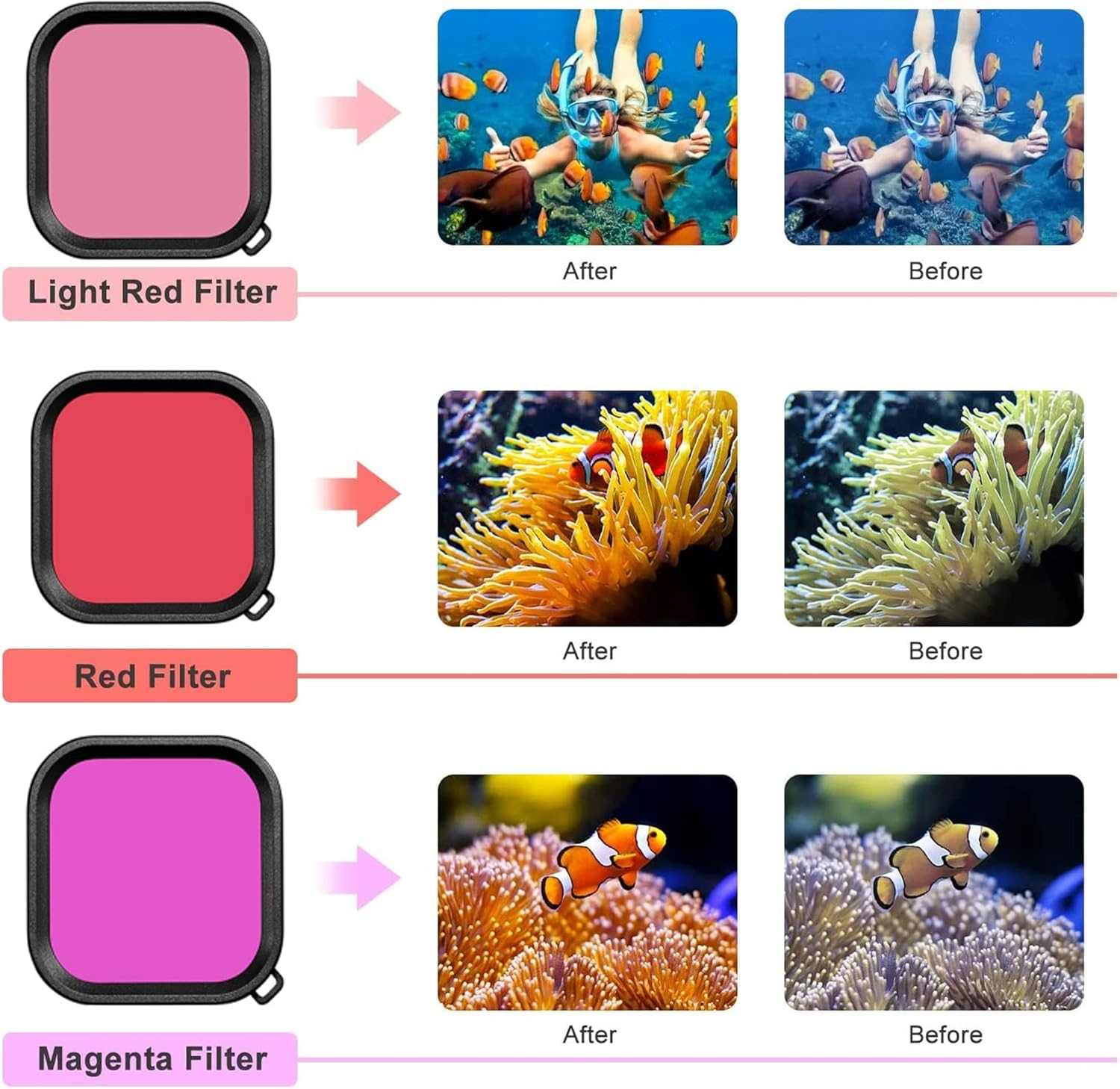 196Ft/60M Waterproof Housing Case for Gopro Hero 13 12 11 10/9 Black, Protective Underwater Dive Housing Shell with Bracket Accessories for Go Pro Hero13 Hero12 11 10 9 Camera with 3Pack Dive Filter image number 6