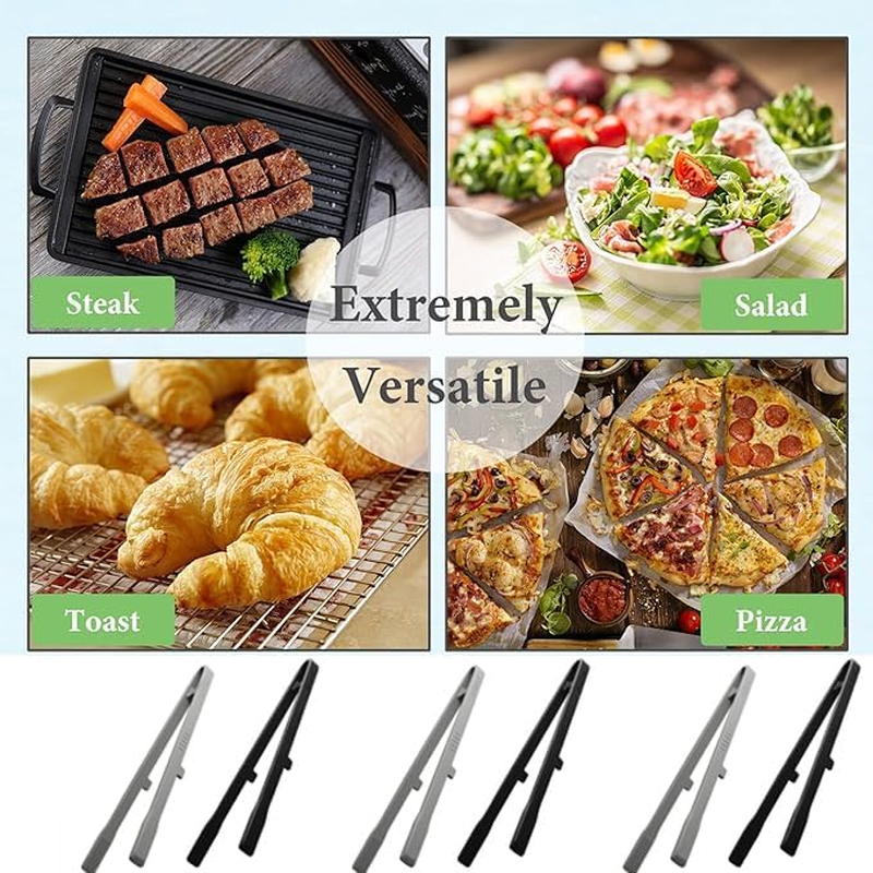 Kitchen Tongs Set, 27Cm, 3-Pack, Silicone BBQ Grill Tongs for Cooking and Serving Silicone Tongs (Gray) image number 2