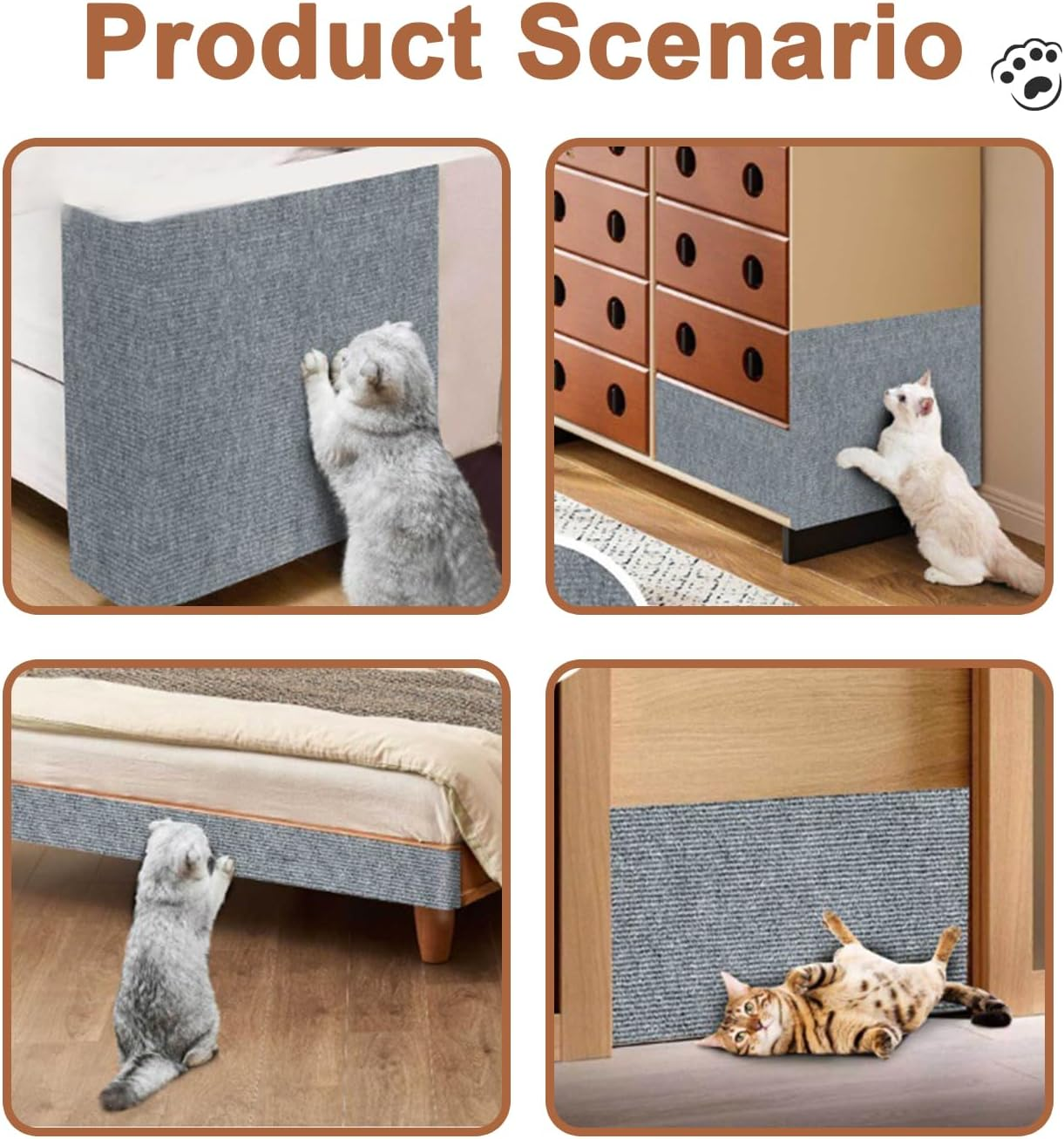 Self-Adhesive Cat Scratching Mat, 200 Cm X 60 Cm, Cut to Size, Cat Scratch Protection, for Sofa Furniture Doors, to Prevent Cat Scratches and Protect Carpets and Walls (Light Grey) image number 3