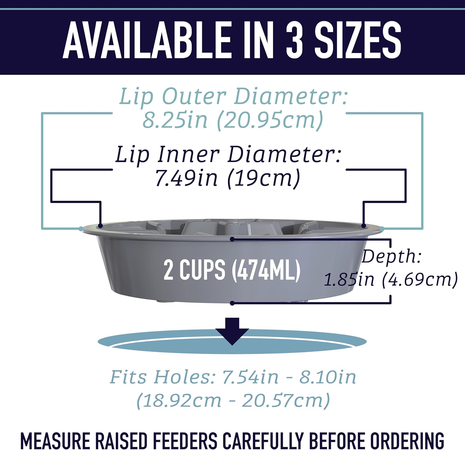 Leashboss Slow Feed Dog Bowl for Raised Pet Feeders - Maze Food Bowl Compatible with Elevated Diners with Standard 2 Quart Bowls (Gray, Star) image number 4