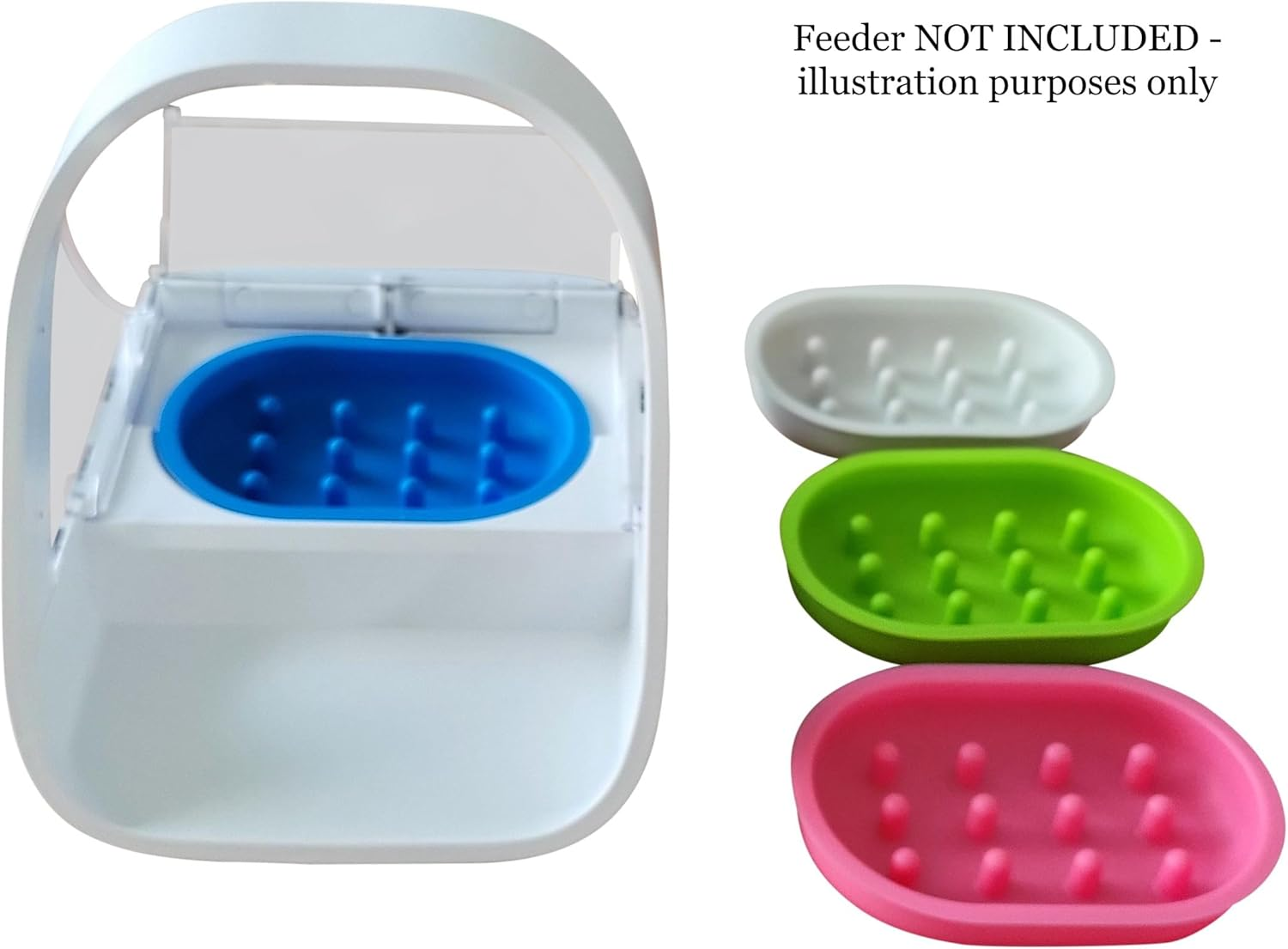 Slow Feeder Bowl Compatible with Sureflap Surefeed Feeders - BPA Free & Dishwasher Safe Silicone Slow Feeder Bowl for Small & Med Breed, Non-Slip Puzzle Cat Food Bowl, Perfect for Fast Eaters (Blue)