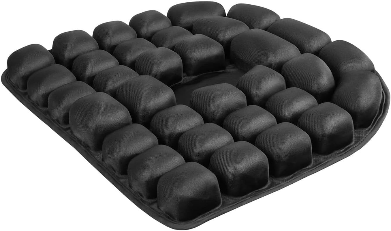 Portable Travel Cushion, 3D Air Cell Seat Cushion, Inflatable Seat Cushions, for Pressure Relief, Comfortable Travel for Airplane, Wheelchair, Car Set, Office Chair, Floor (B)