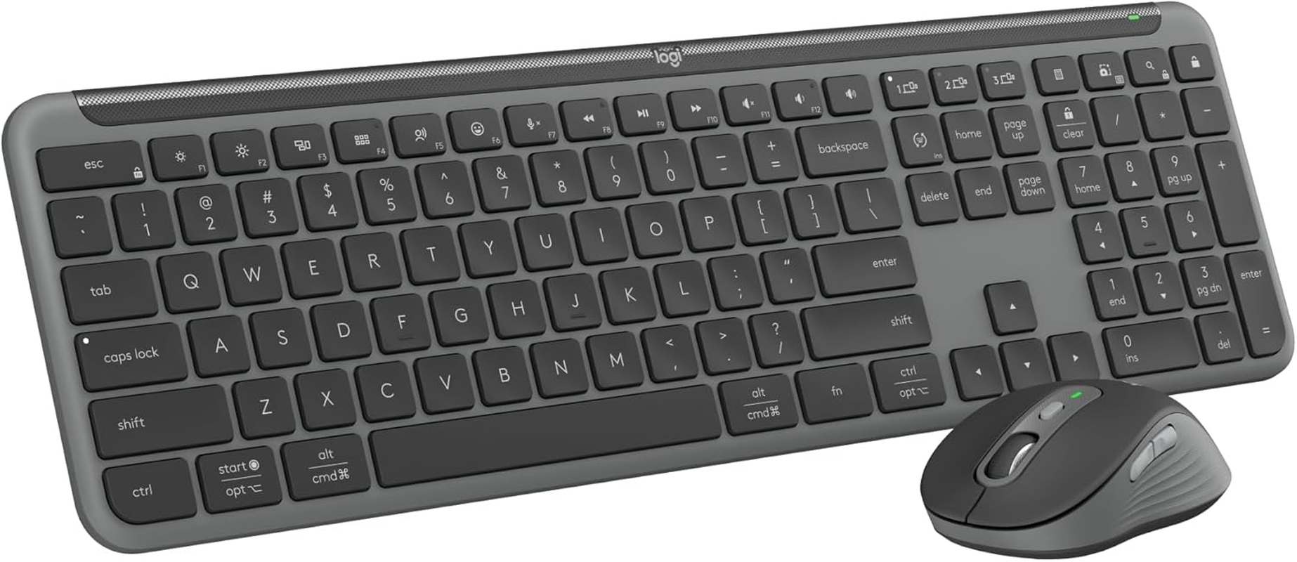 Logitech MK950 Signature Slim Wireless Keyboard and Mouse Combo, Sleek Design, Quiet Typing and Clicking, Switch across Three Devices, Bluetooth, Multi-Os, Works with Windows and Mac, off White