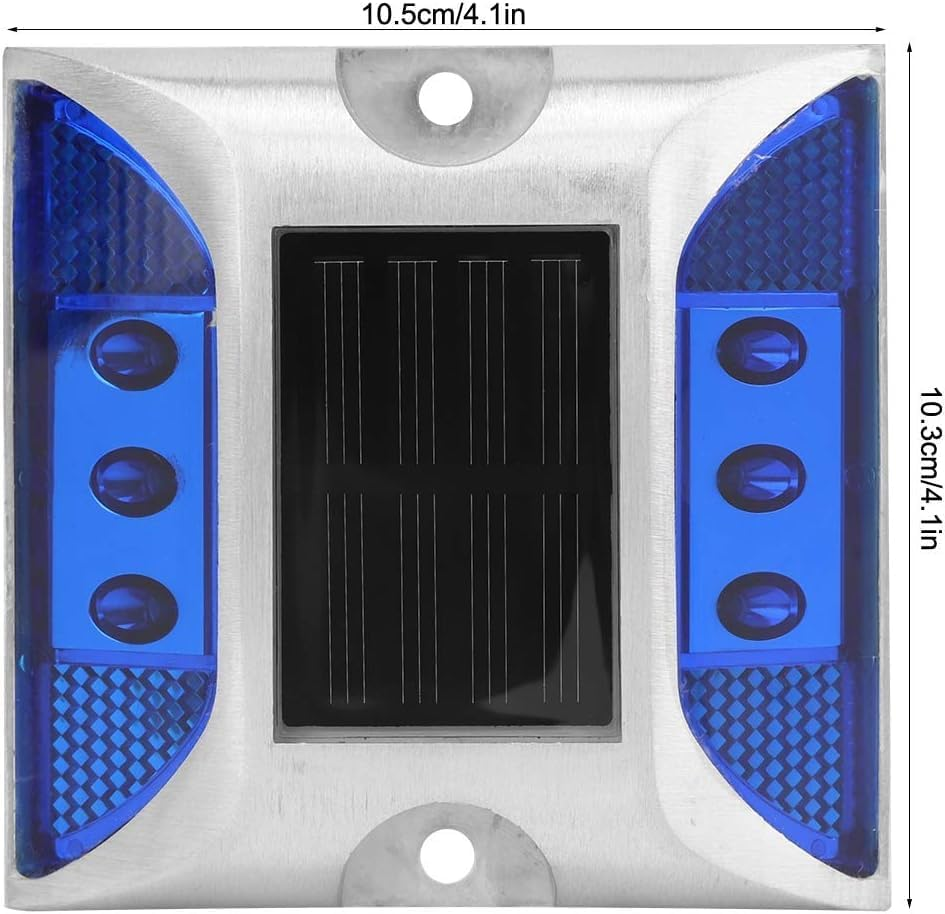 2 Pack LED Solar Power Ground Marker Lights, Driveway Outdoor LED Lights,Waterproof Outdoor Driveway Road Highway Spike Lamp, for Pathway Sidewalk Boat Deck Stair