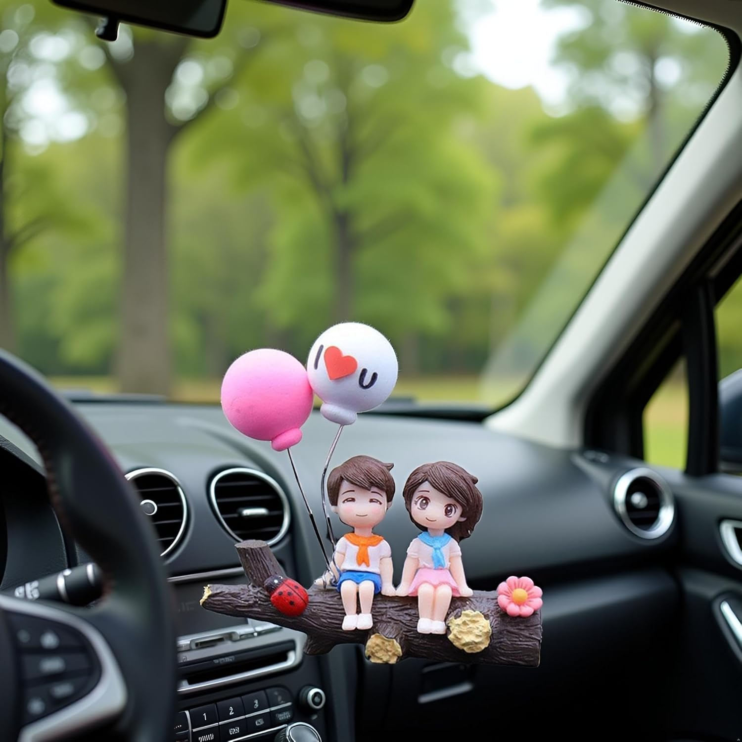 Jowxsx Lovely Cartoon Car Decoration,Couple Cute Ornaments, Car Dashboard Decorations Girl and Boy Ornament,Car Interior Cute Resin Ornaments Suit,Dashboard Figurine Gifts for Automotive