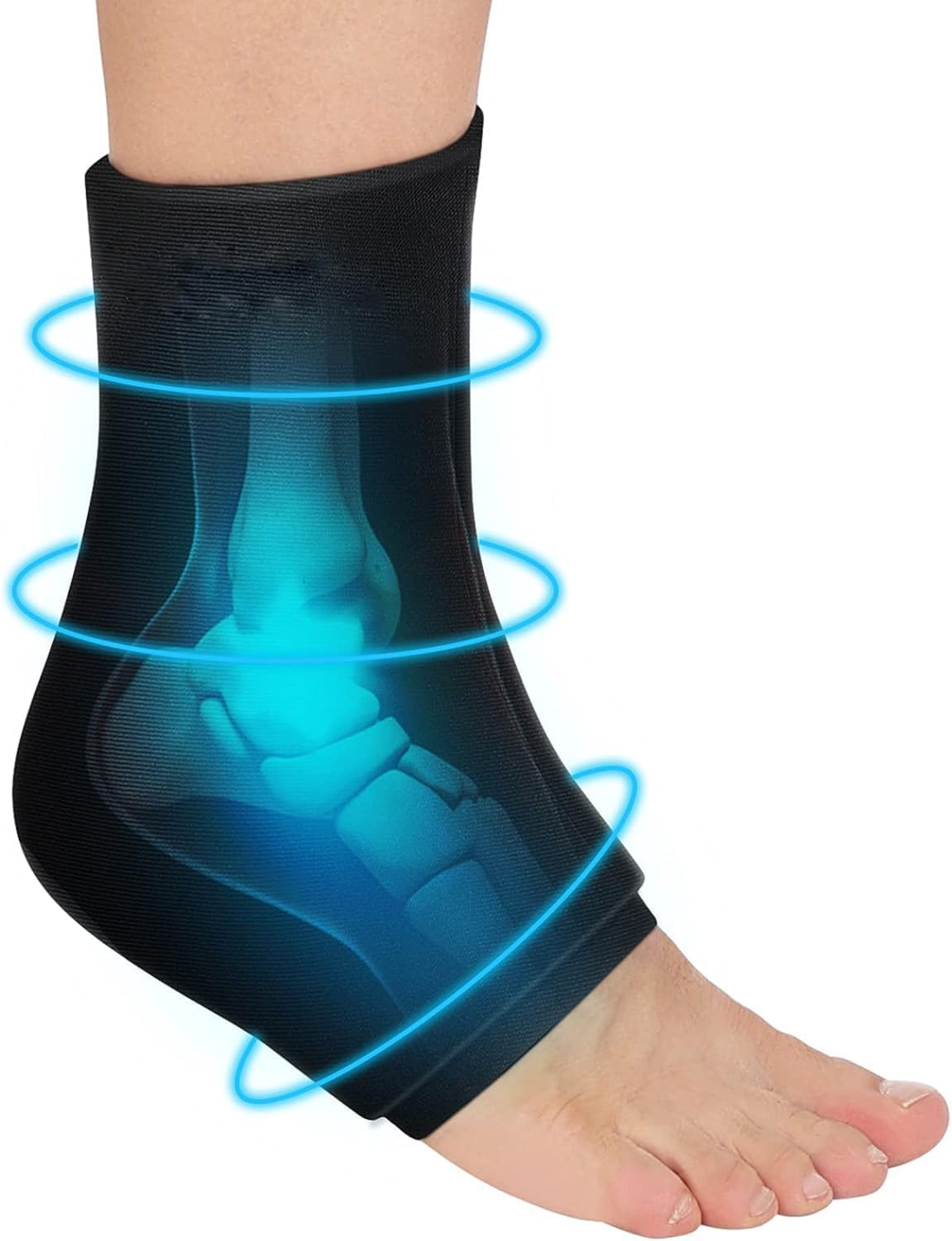 Ankle Ice Pack Wrap for Swelling, Reusable Ankle Ice Pack for Sprained Ankle Injuries, Cold Therapy Sock Compression, Plantar Fasciitis Relief, Achilles Tendonitis, Sore Feet, Foot & Heel image number 4