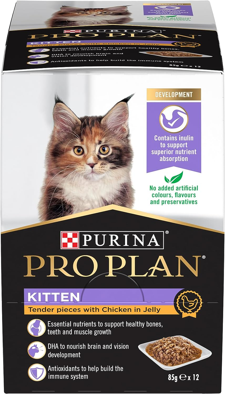 PRO PLAN Kitten Wet Cat Food Chicken in Jelly 12X85G image number 6