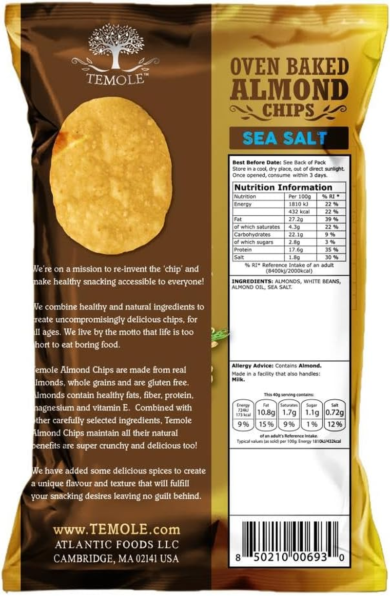 Temole Sea Salt Almond Chips 40 G (Pack of 6) image number 2