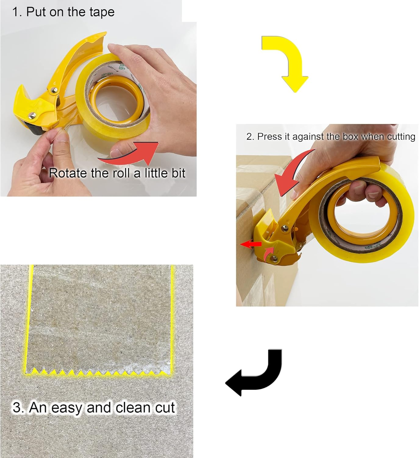 【Upgraded】 PROSUN Blade Safety Pink Cover 2 Inch Professional Packing Tape Dispenser Packaging Metal Handheld Tape Gun Sealing Cutter TG11 image number 5