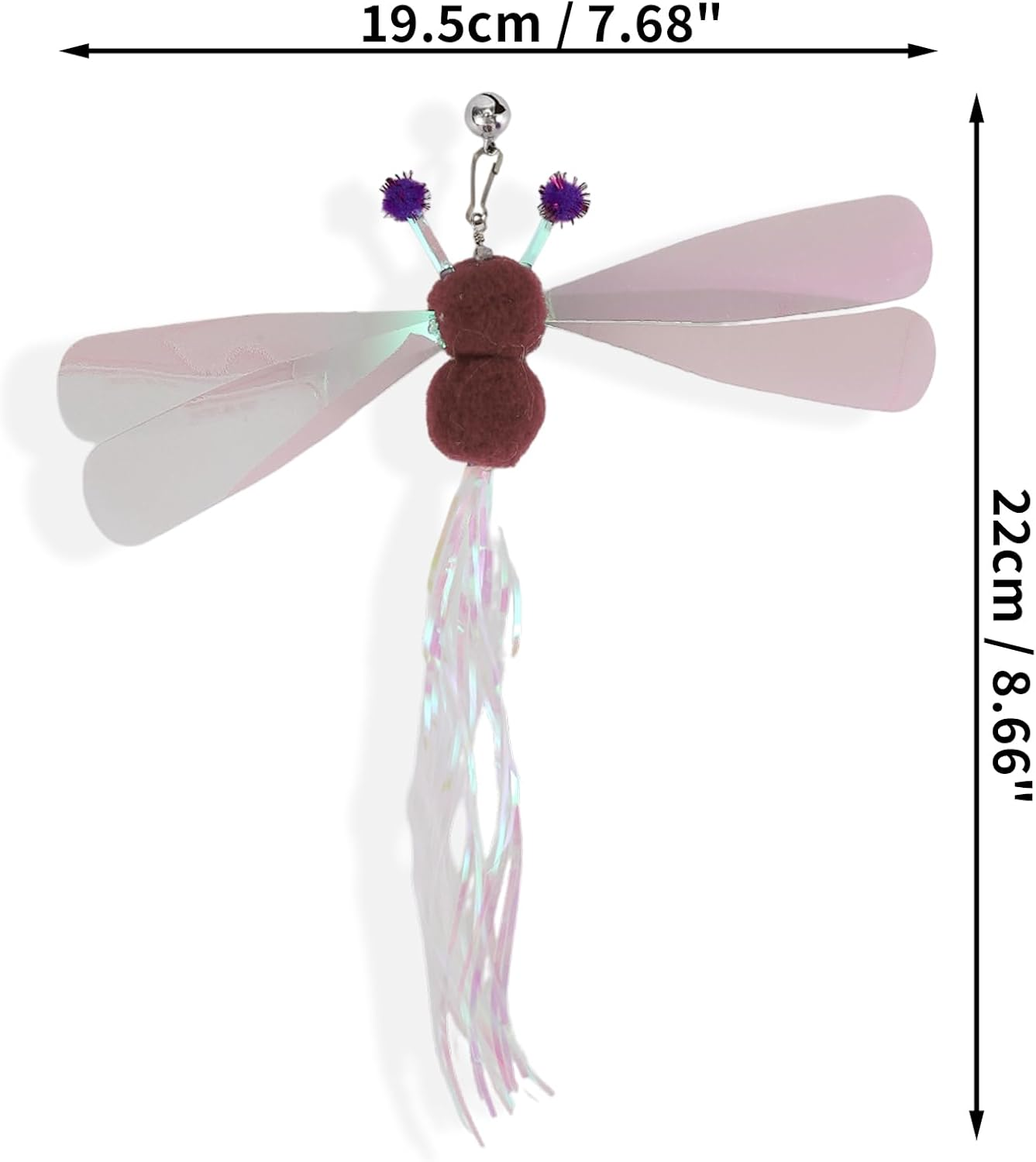 CAPASTEC Pack of 2 Cat Wand Replacement for Pet Interactive, Red, Dragonfly image number 3