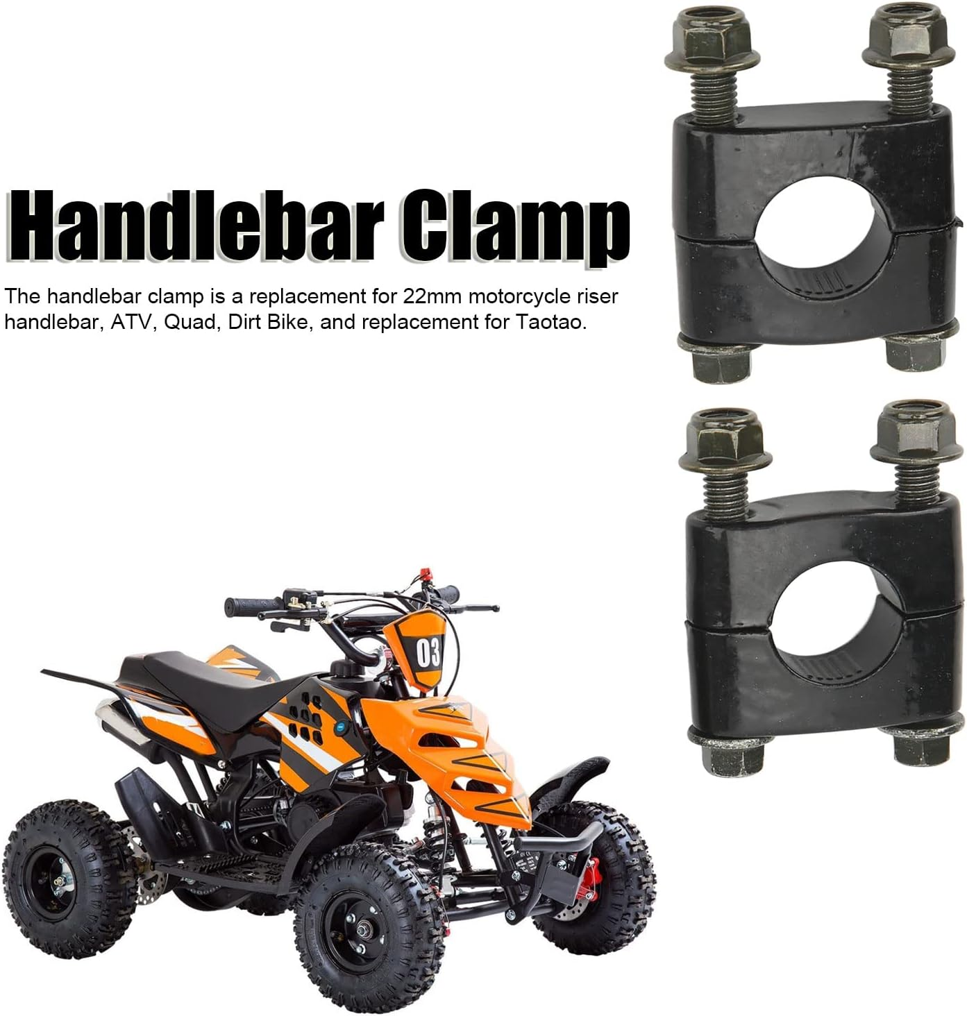 Handlebar Clamp, Solid Fit Ergonomic Design High Strength Motorcycle Handlebar Riser Clip image number 6