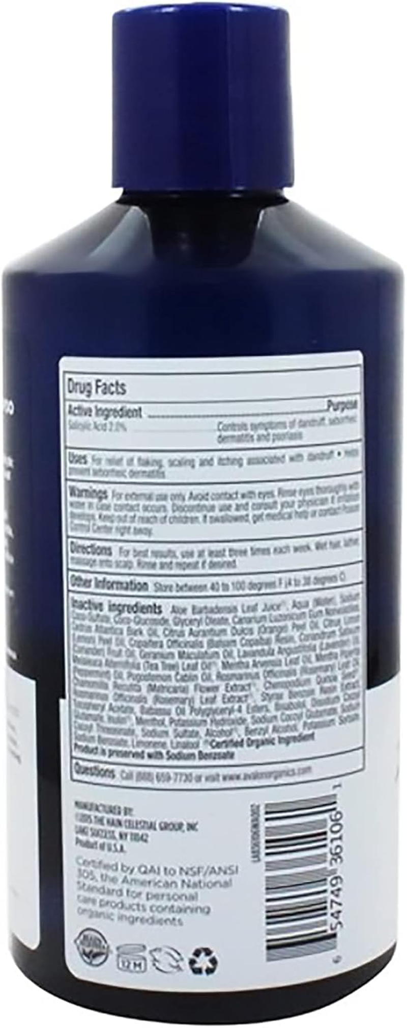 Avalon Organics Anti-Dandruff Itch & Flake Shampoo, 14 Fluid Ounce