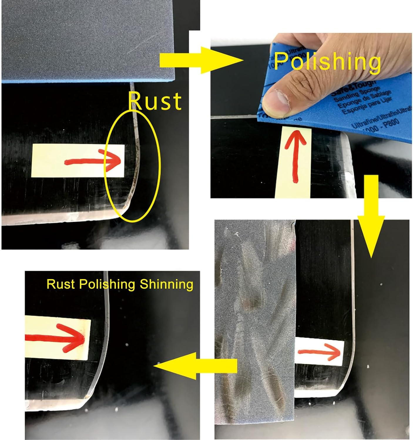 XCMAN Alpine Freeride Snowboard Ski Base Ptex Base Repair Kit:5 Ptex,Metal Scraper,Sanding Sponge image number 3
