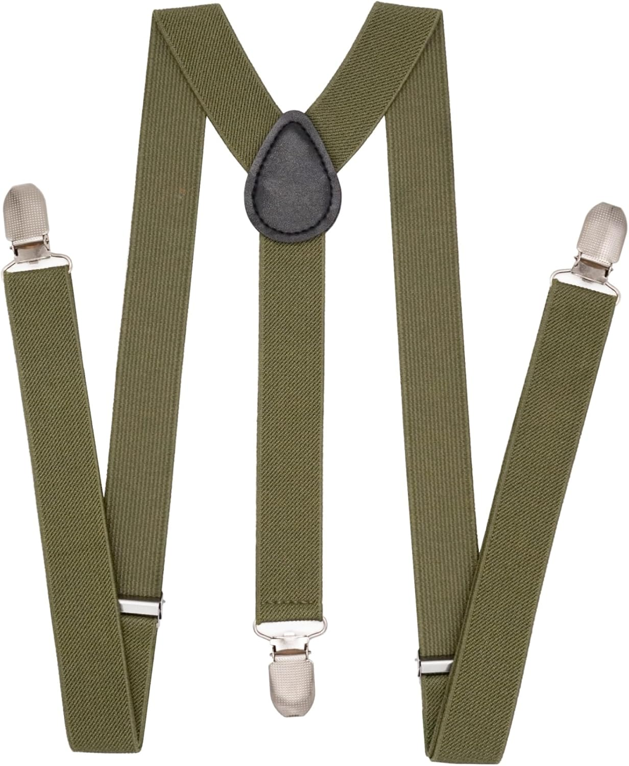 Mens Suspenders 1" Inch Elastic Adjustable Y-Back Clip-On Suspender