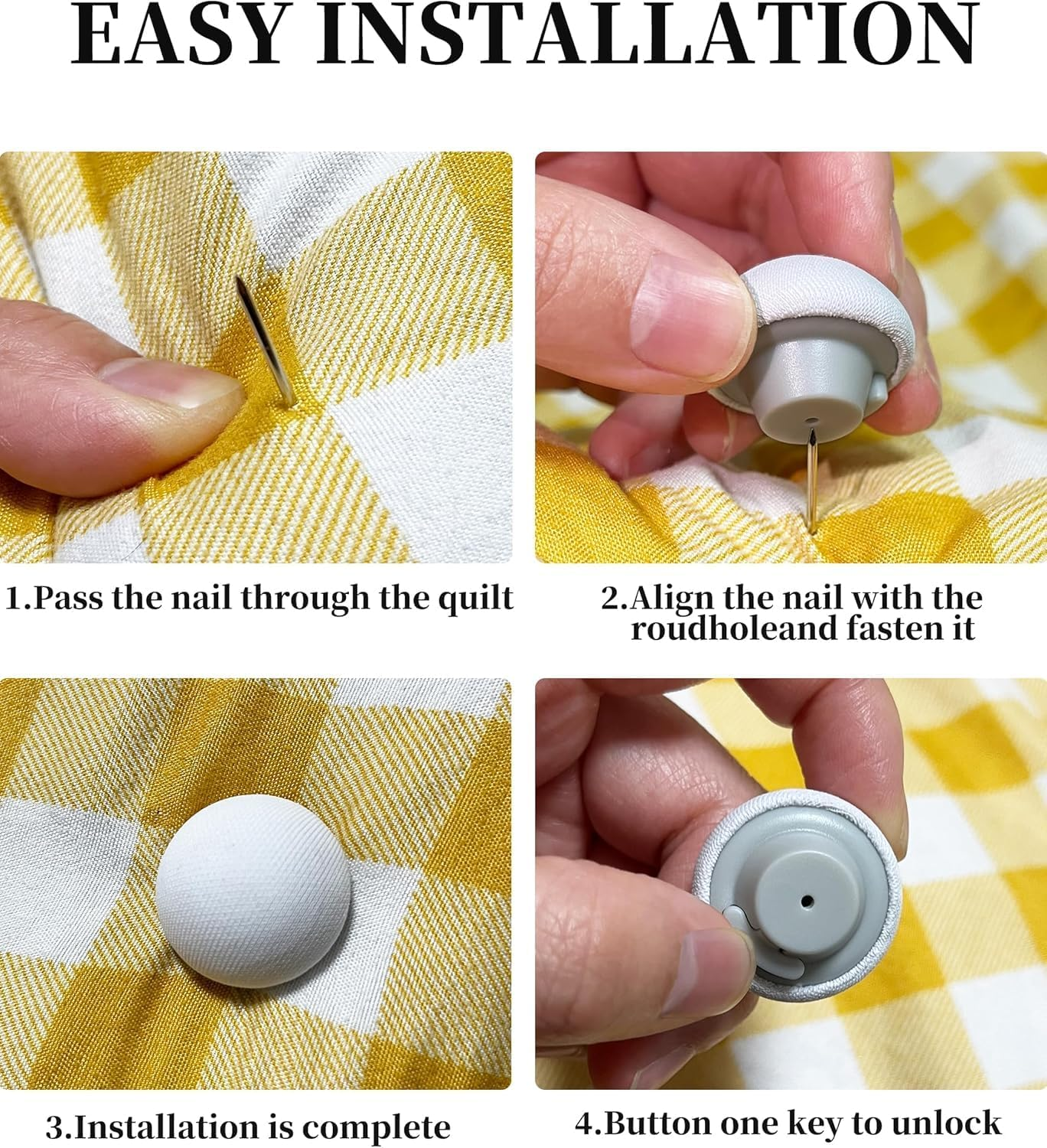 16 Pcs Duvet Clips, Duvet Pins &ndash; Reusable Fixing Buckles for Securing Bed Sheets, Duvet Covers, Cushions, and Curtains, Comes with Box（ White） image number 3