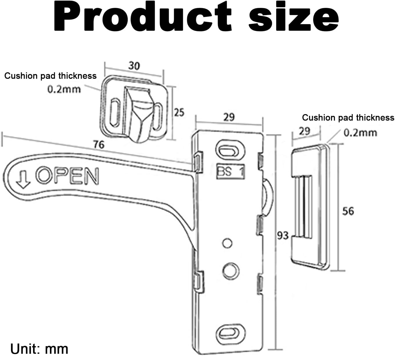 RV Screen Door Latch (Right Hand),Window Zinc Alloy Door Latch Handle Kit,Zinc Alloy Screen Door Handle Latch Replacement Kit for RV Camper,Motorhome,Travel Trailer image number 2