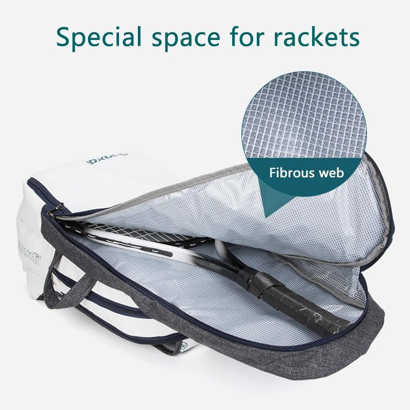 Tennis Bag Backpack for 2 Tenis Rackets or 4Badminton Rackets, Tennis Racket Bags with Separate Shoe Compartment to Hold Pickleball Paddle, Badminton Squash Racquet, Waterproof Laptop Backpack image number 2