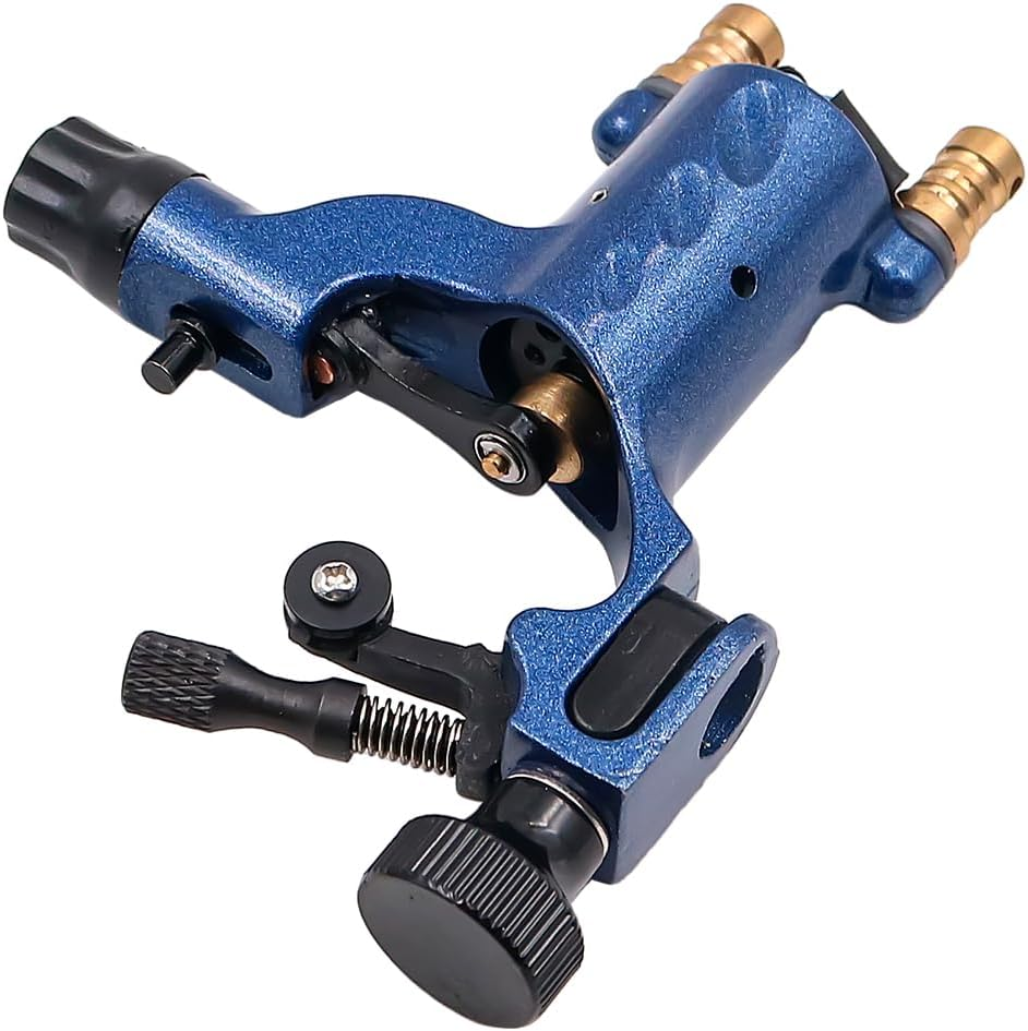 NUZAMAS Rotary Tattoo Machine Electric Rotary Liner Shader Tattoo Strong Motor Gun Permanent RCA Cord Artist Makeup Tool Blue