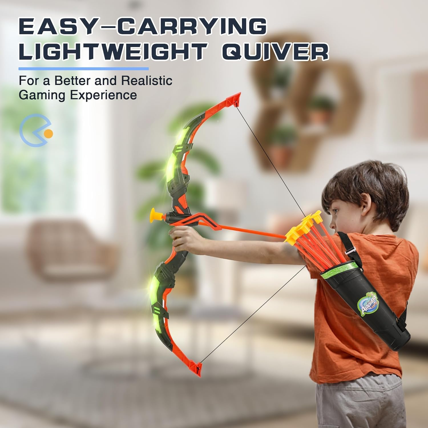 Bow and Arrow Set for Kids, 2-Pack LED Light up Archery Set with 20 Suction Cup Arrows, Outdoor Toy for Boy Girl Age 4-8 8-12 with Standing Target&2 Quivers, Birthday Kid 5 6 7 8 9 Year Old image number 1