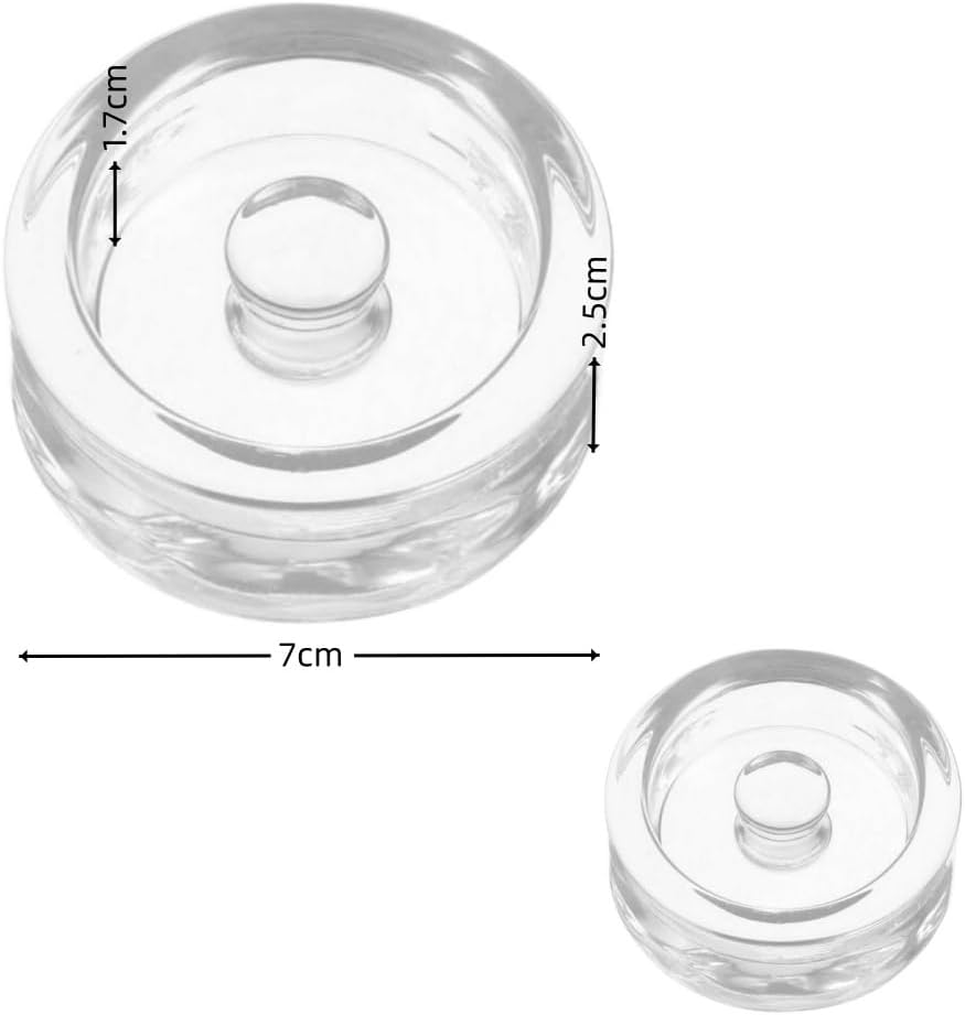 Naisfei Glass Fermentation Weights with Easy Grip Handle,2 Pack Fermented Glass Jar Kimchi Heavy Stone Pickling Jars Weights Mason Jars Fermenting Lids image number 1