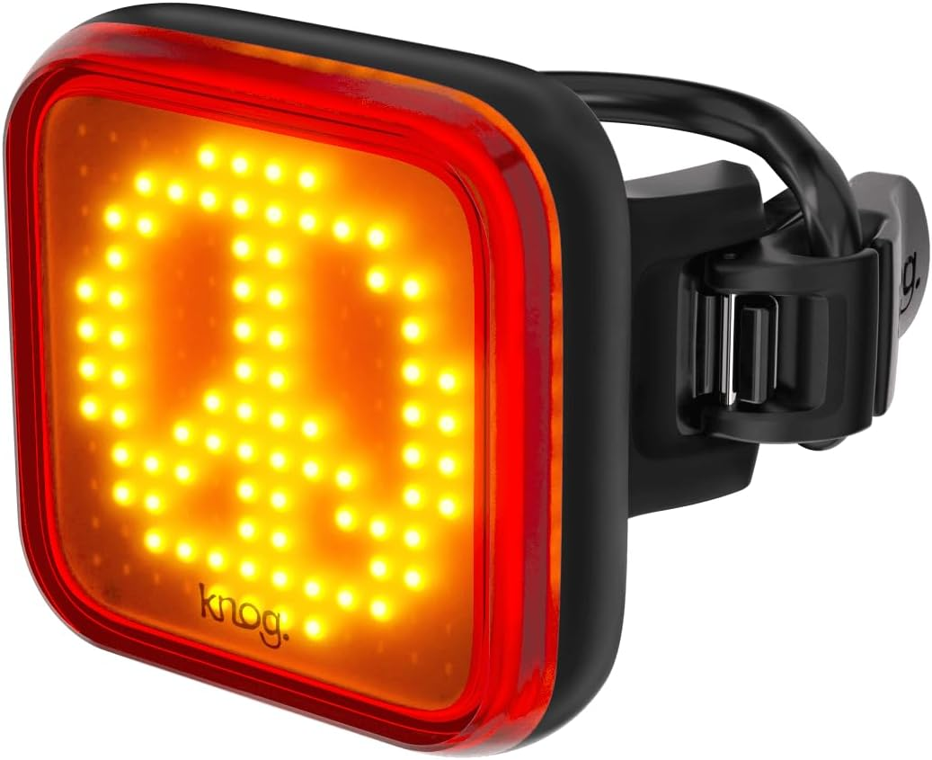 KNOG Blinder Rear Bike Light - 100 Lumen USB Rechargeable Bike Tail Light &ndash; Waterproof Bike Rear Light, 8 Light Modes, Fits 22-32Mm Handlebars, 450M Visibility - Peace Design Black image number 3