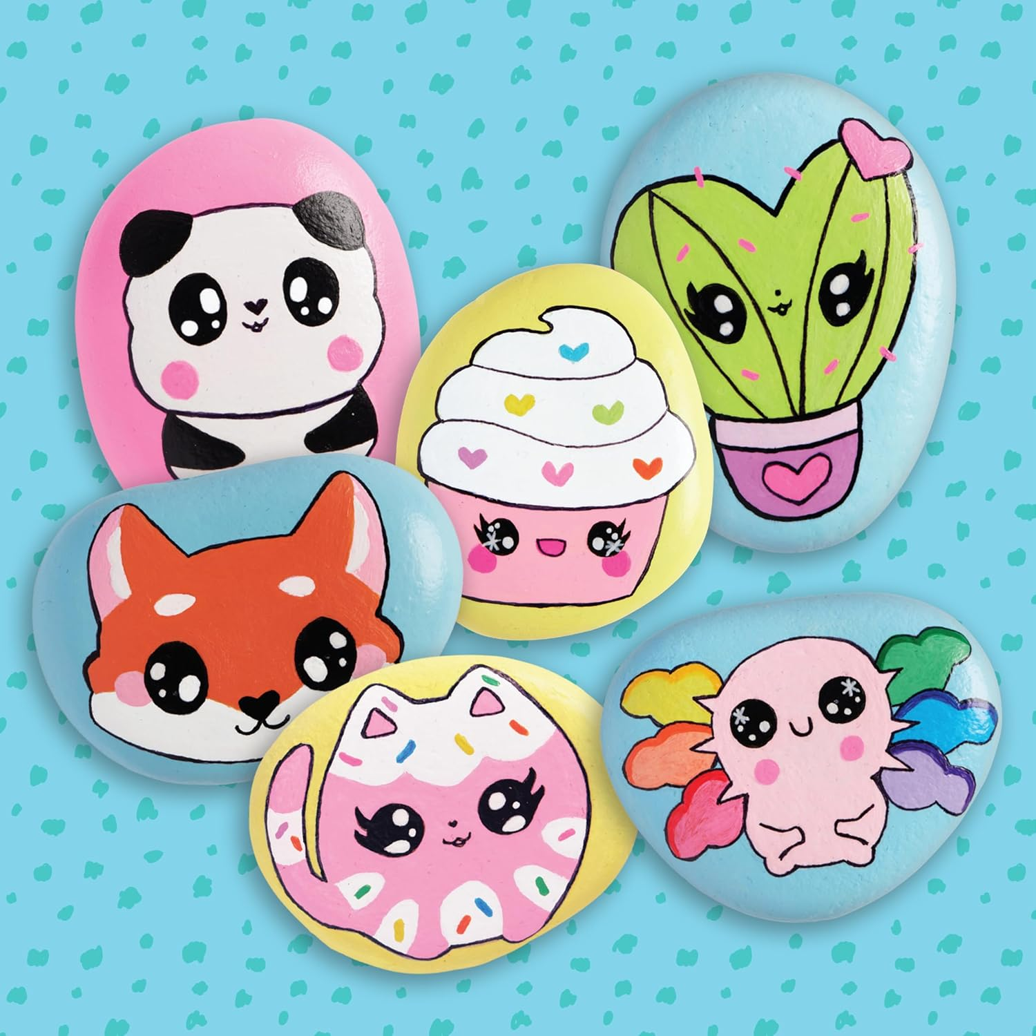 Zap! Kawaii Rock Painting Kit - Create Adorable Kawaii Rock Creatures with Paints and Accessories image number 2