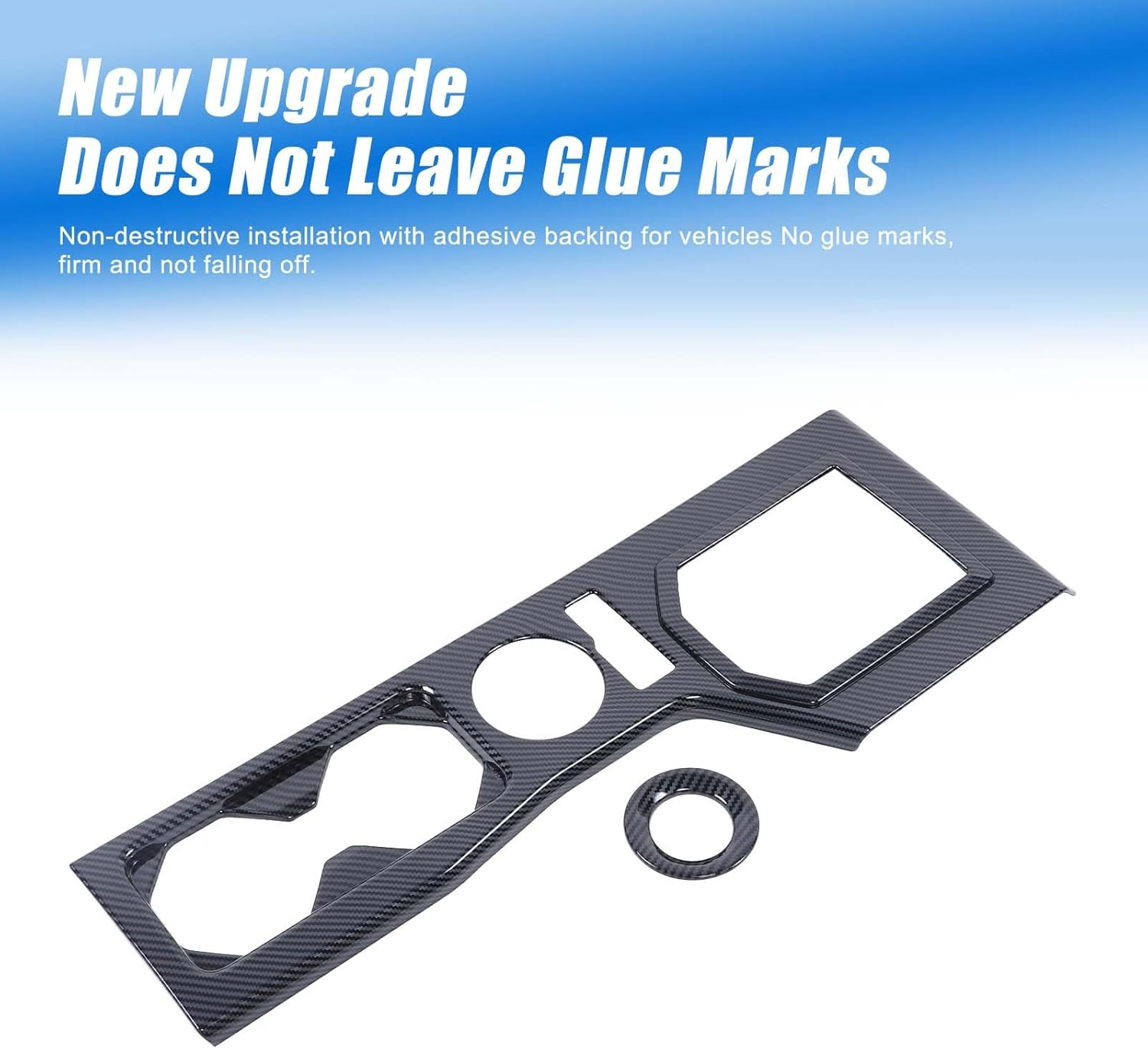 Gear Shift Panel Trim Compatible with Mitsubishi Triton 2024-2025 Accessories, Gear Shift anti Scratch Protector Cover ABS Material, RHD (Carbon Fibre Pattern) - Glossy Black image number 2