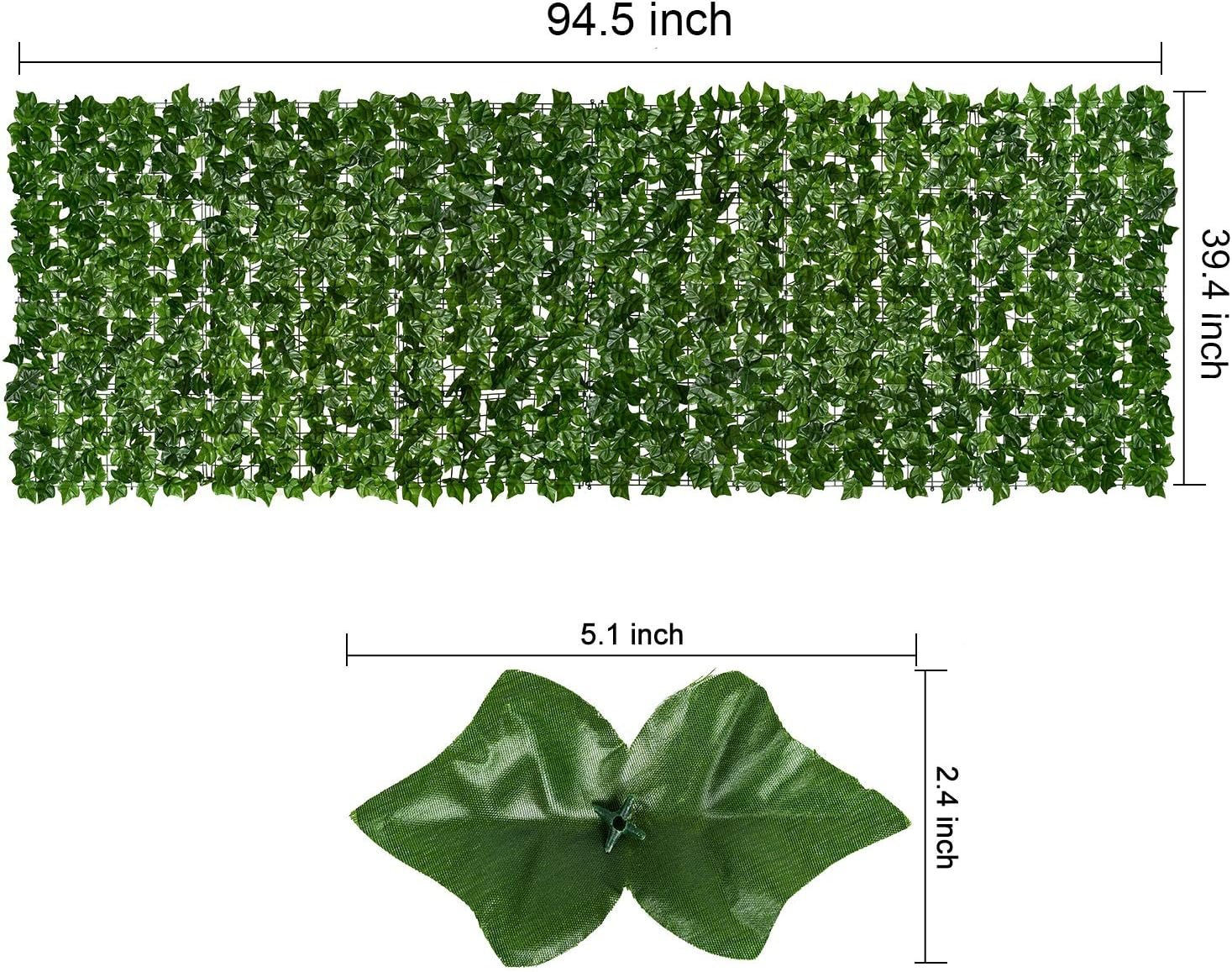 Dearhouse 98.4X39.4In Artificial Ivy Privacy Fence Wall Screen, Artificial Hedges Fence and Faux Ivy Vine Leaf Decoration for Outdoor Garden Decor image number 5