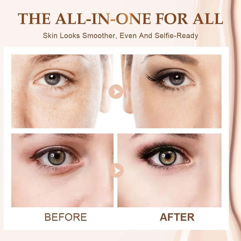 Colored Clay CC Undereye Corrector, under Eye Color Corrector for Dark Circles with Brush,Conceal Hydrating Concealer for Women,Colored Clay CC Undereye Concealer (Light-Medium Peach-2)