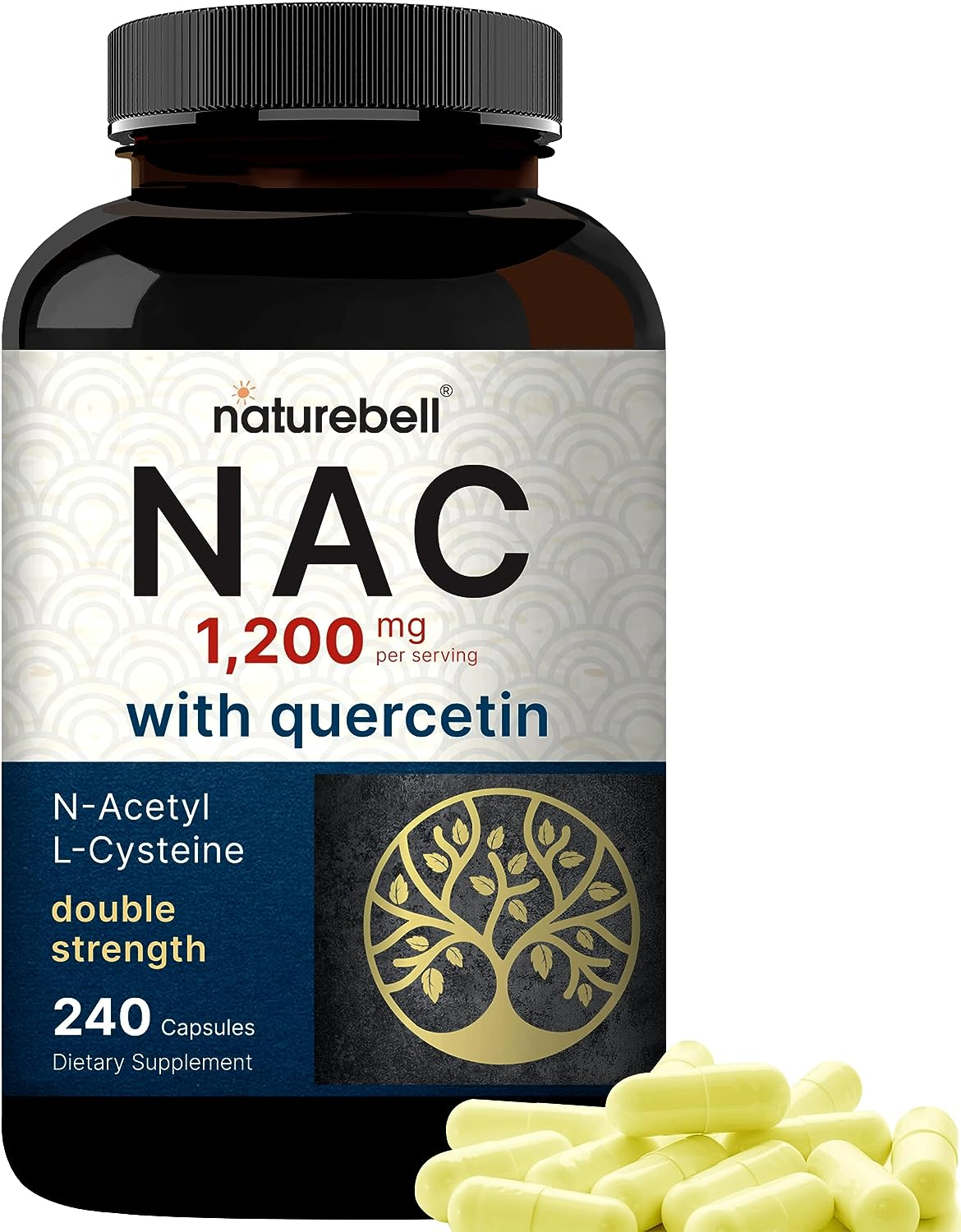 Naturebell NAC (N-Acetyl L-Cysteine), 1000Mg per Serving, 120 Capsules, No Gmos