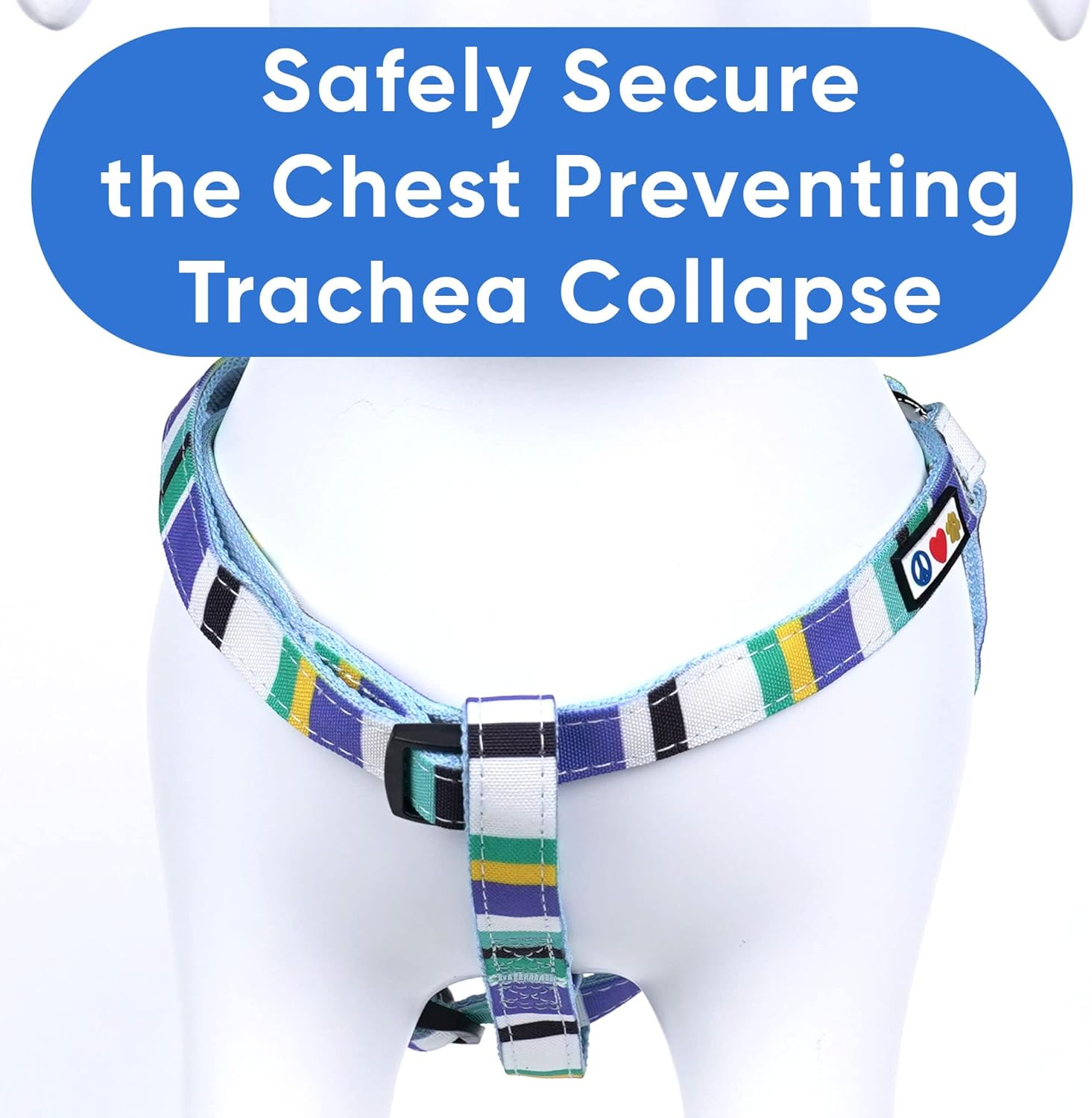 Pawtitas Step in Dog Harness or Vest Harness Training of Your Puppy Harness Small Blue/Teal/Yellow image number 1