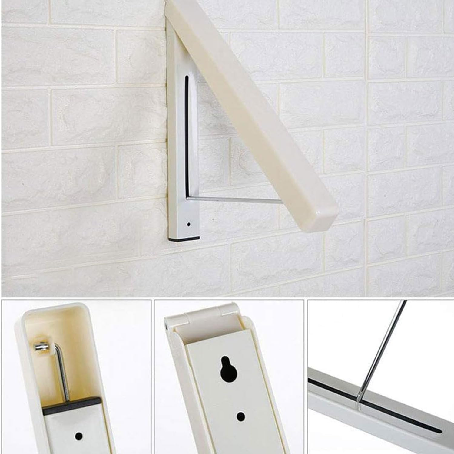 YIRANJIA 2Pcs Foldable Wall Mounted Laundrys Clothes Hanger Plastic Corners Laundry Racks for Laundry Room, Closets Storage Organization, Indoor & Outdoor Use Drying Hanging(White)