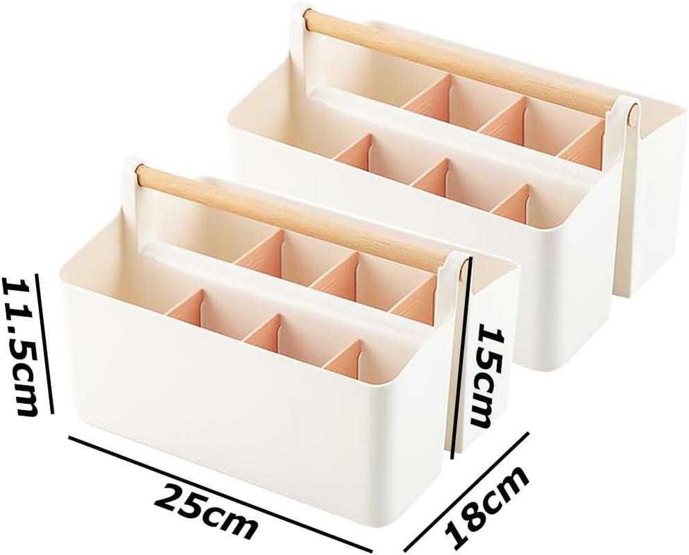 2 Pack Art Caddy Organizer,Large Pen Holder,Pen Storage Box with Handle,Classroom Art Organizers,Diy Divided Basket,For Makeup Art Supplies, Sewing, Colored Pencils image number 5
