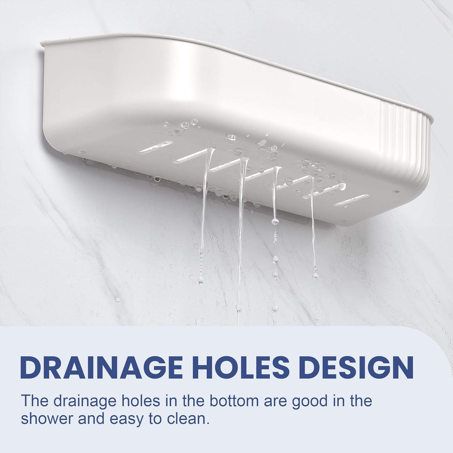 JOMOLA Shower Caddy Shelf Organizer Rack Self Adhesive Bathroom Shelves Basket Home Farmhouse Wall inside Organization and Storage Decor Rv Accessories White image number 3