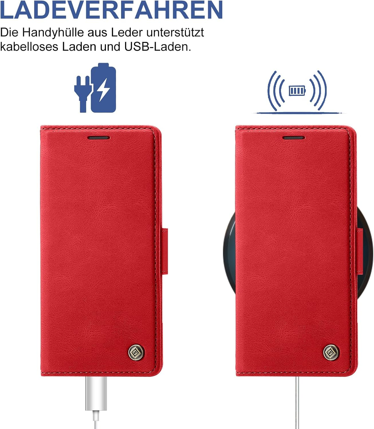 Giyer Mobile Phone Case for Samsung Galaxy Xcover 5 Case with Screen Protector, Protective Case Galaxy Xcover 5 PU Leather Wallet Flip Case Stand Card Slot Flip Case for Samsung Xcover 5 Pocket (Red) image number 4