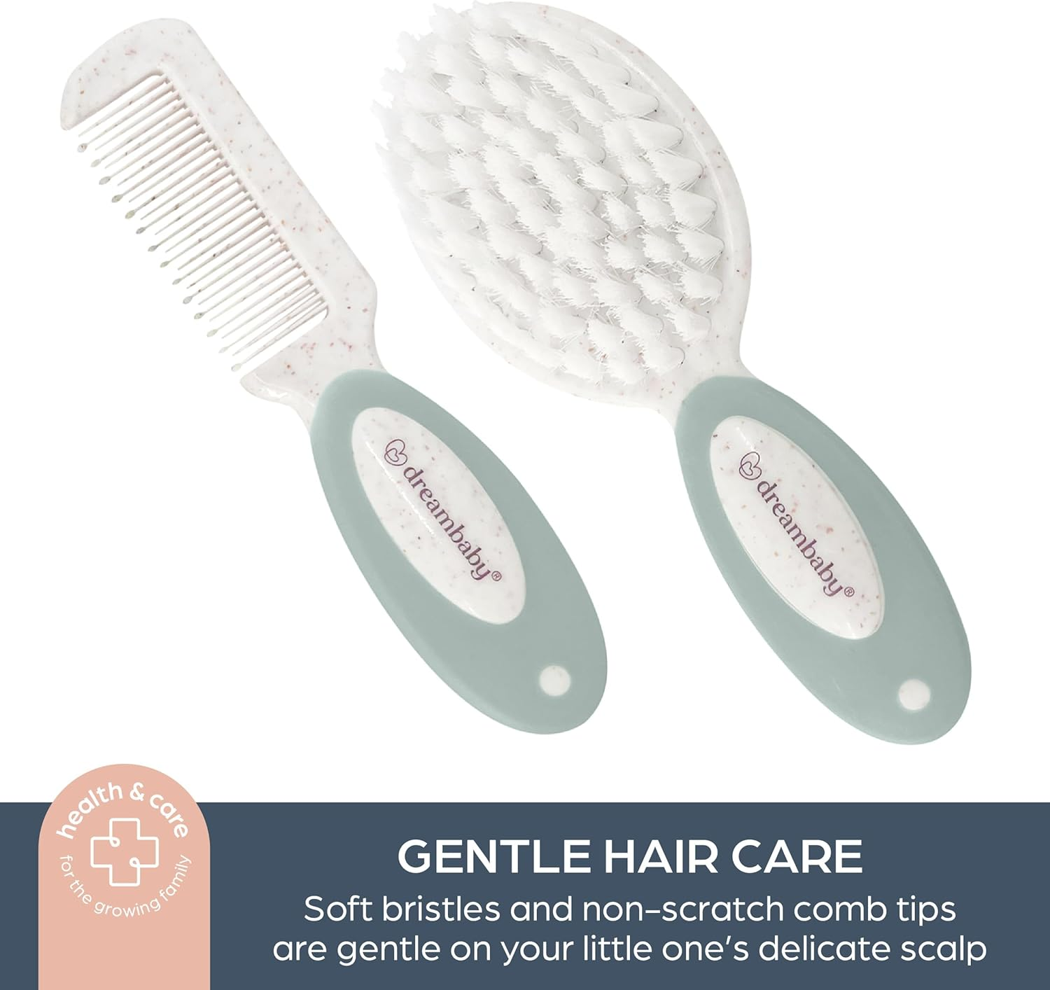 Dreambaby Neat & Tidy 9Pc Wheatgrass Baby Grooming Kit - Eco-Friendly Baby Care Kit with Cotton & Cork Travel Bag - Soft Brush, Comb, Safety Scissors, Nail Clippers - Less Plastic Waste image number 3